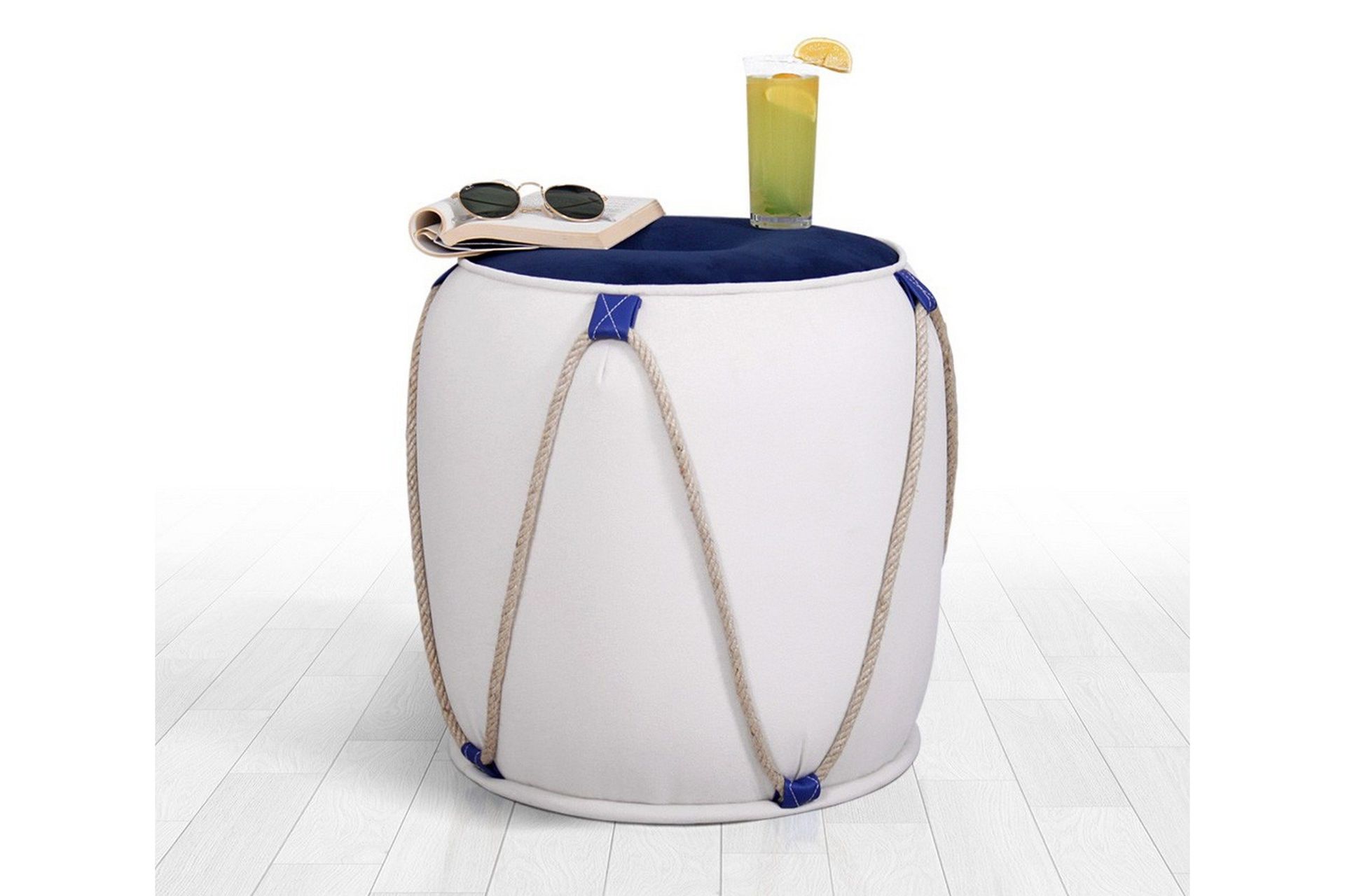 Redlands Sittpuff 42 cm - Vit/Bl&aring;