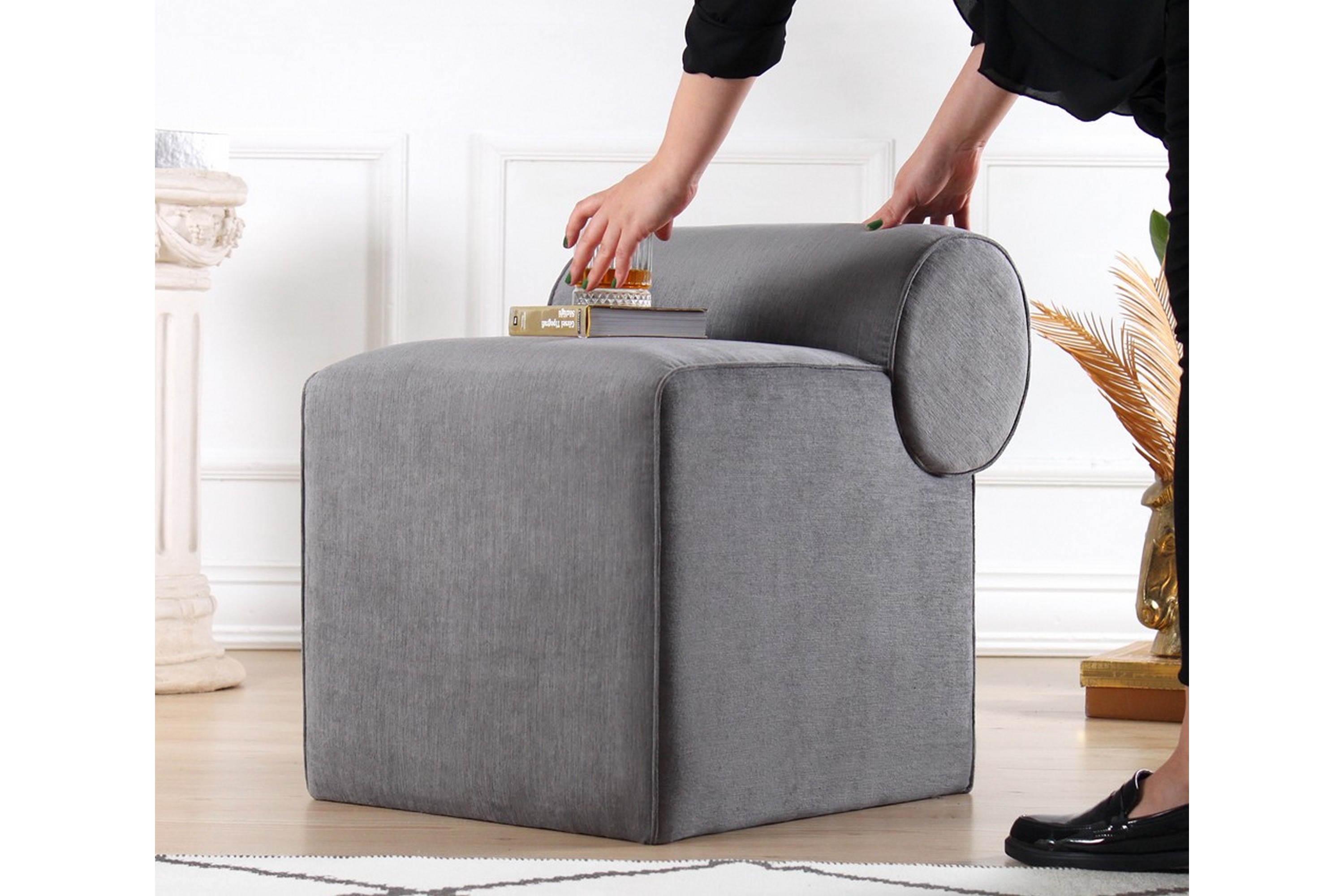 sittpuff linburg 45 cm - grå