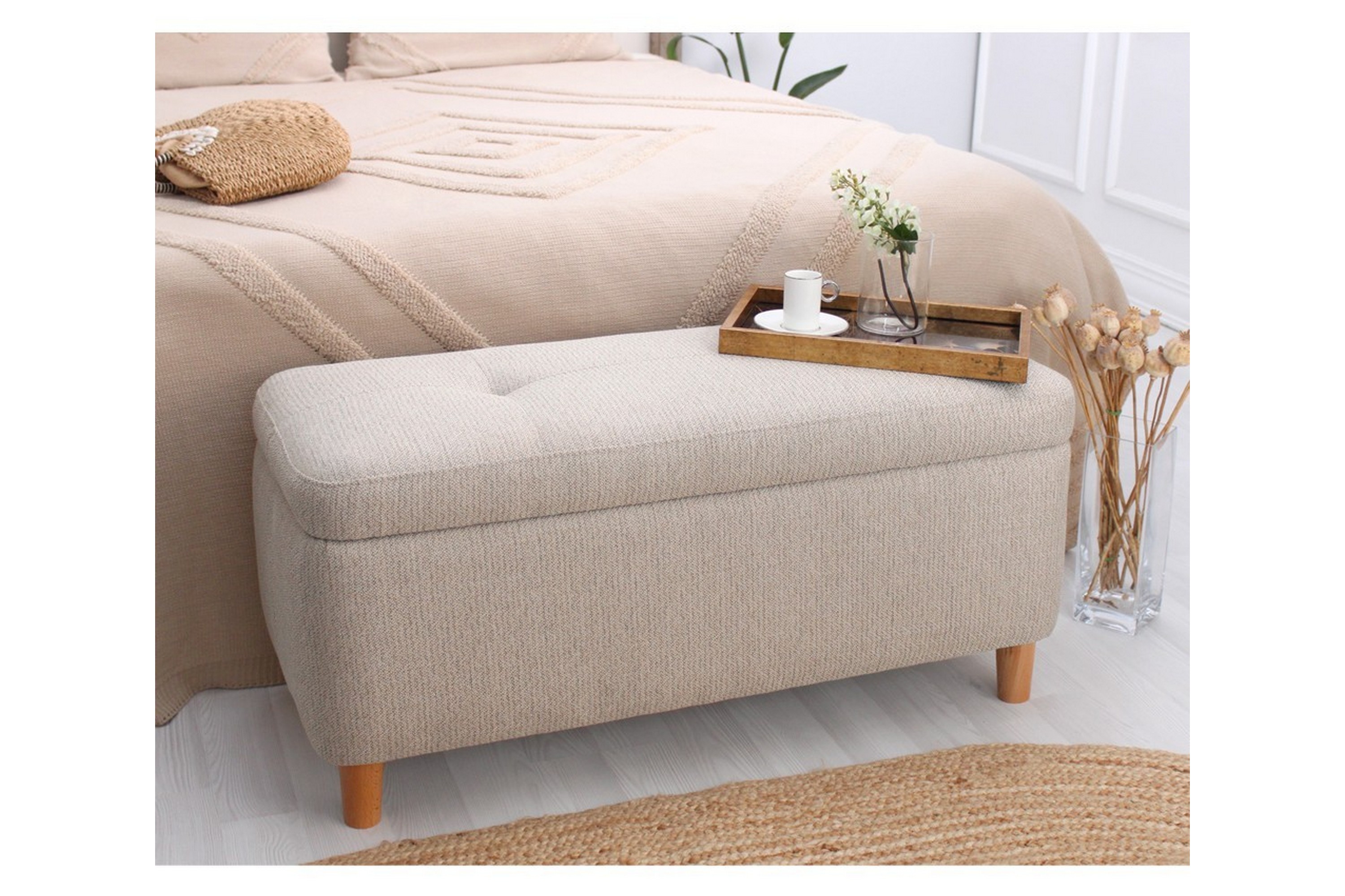 Sittpuff Mansi 100 cm Beige