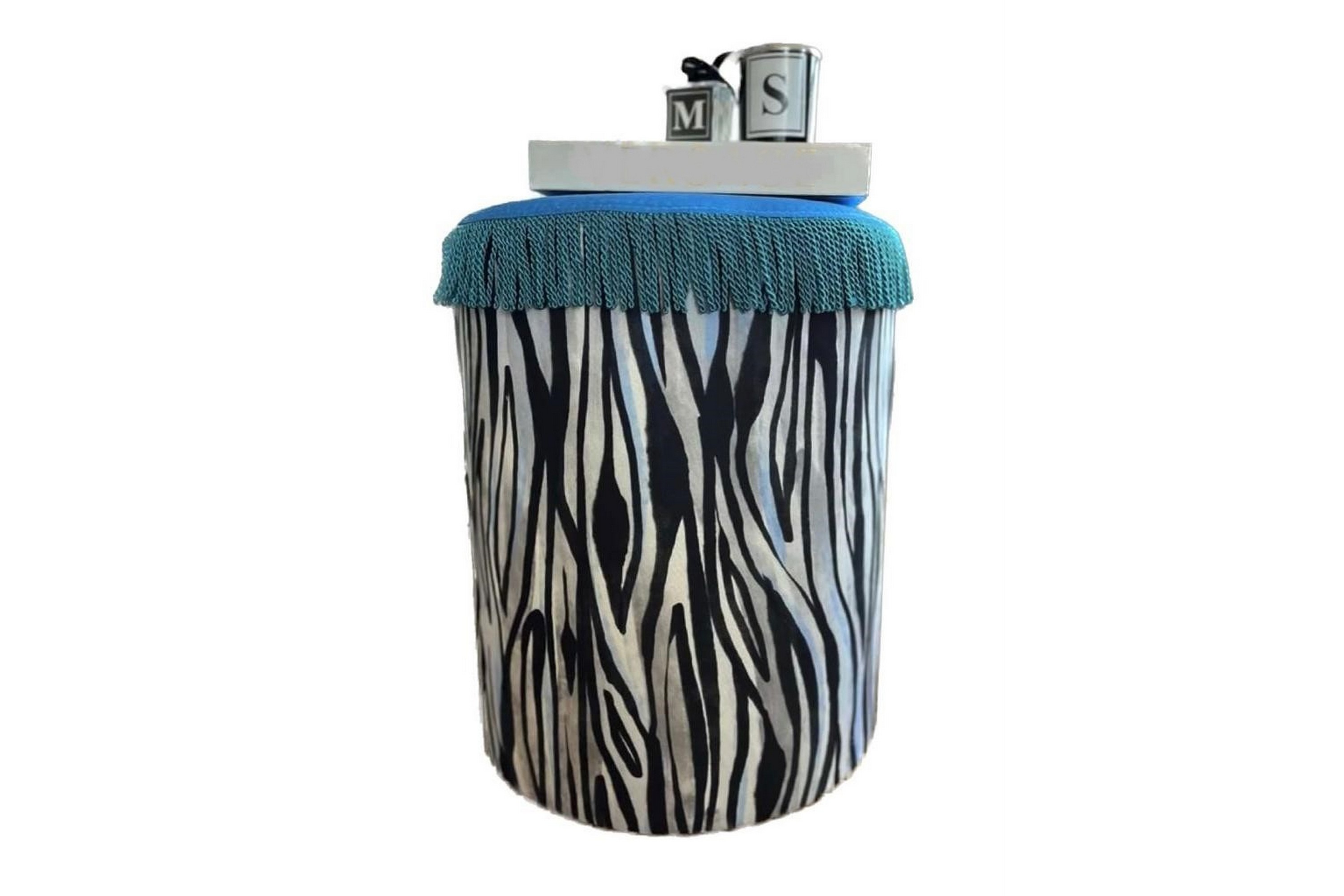 Sittpuff Multan 45 cm Svart/Vit