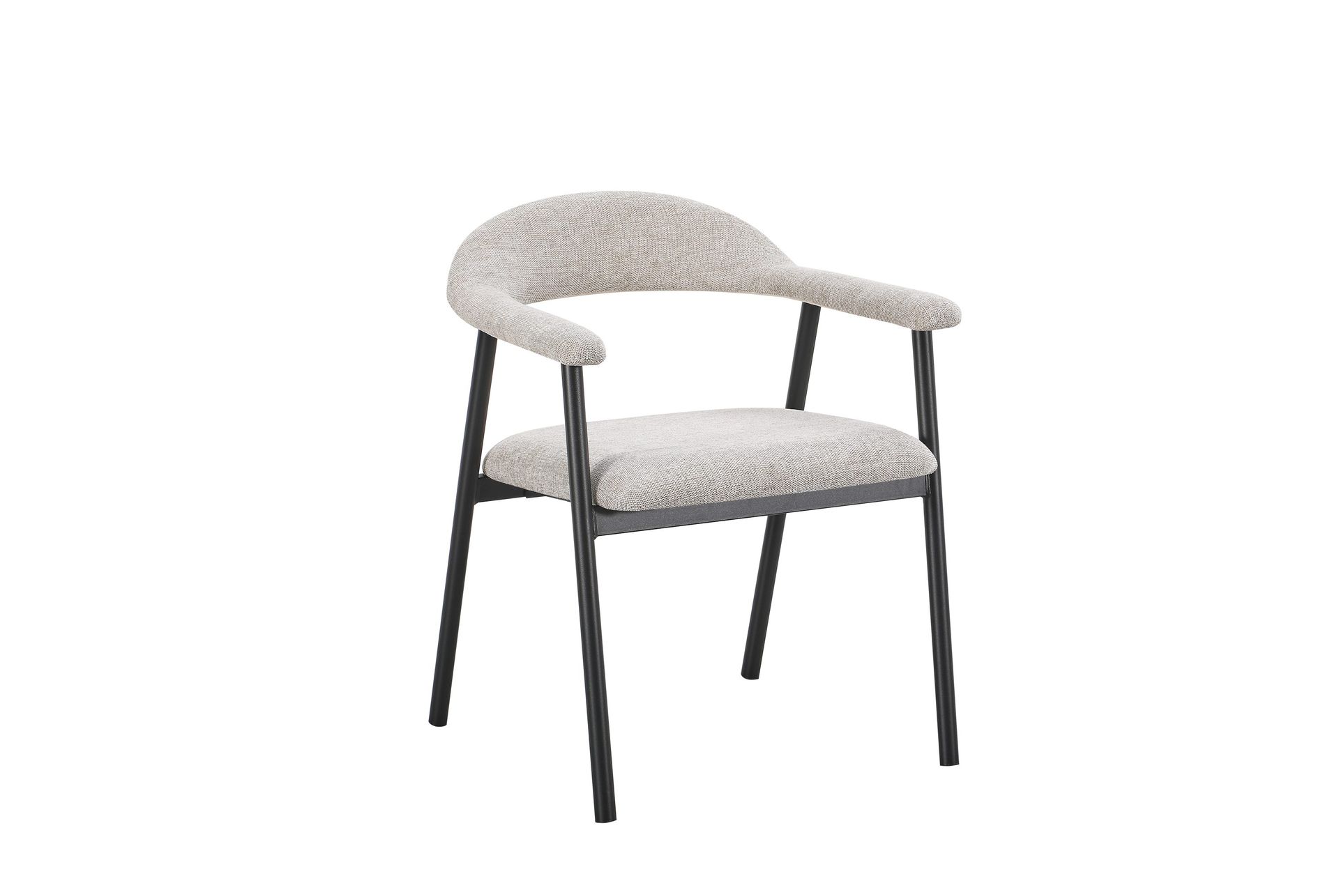 Ronja Matstol i metall med tygsits - Beige/Svart