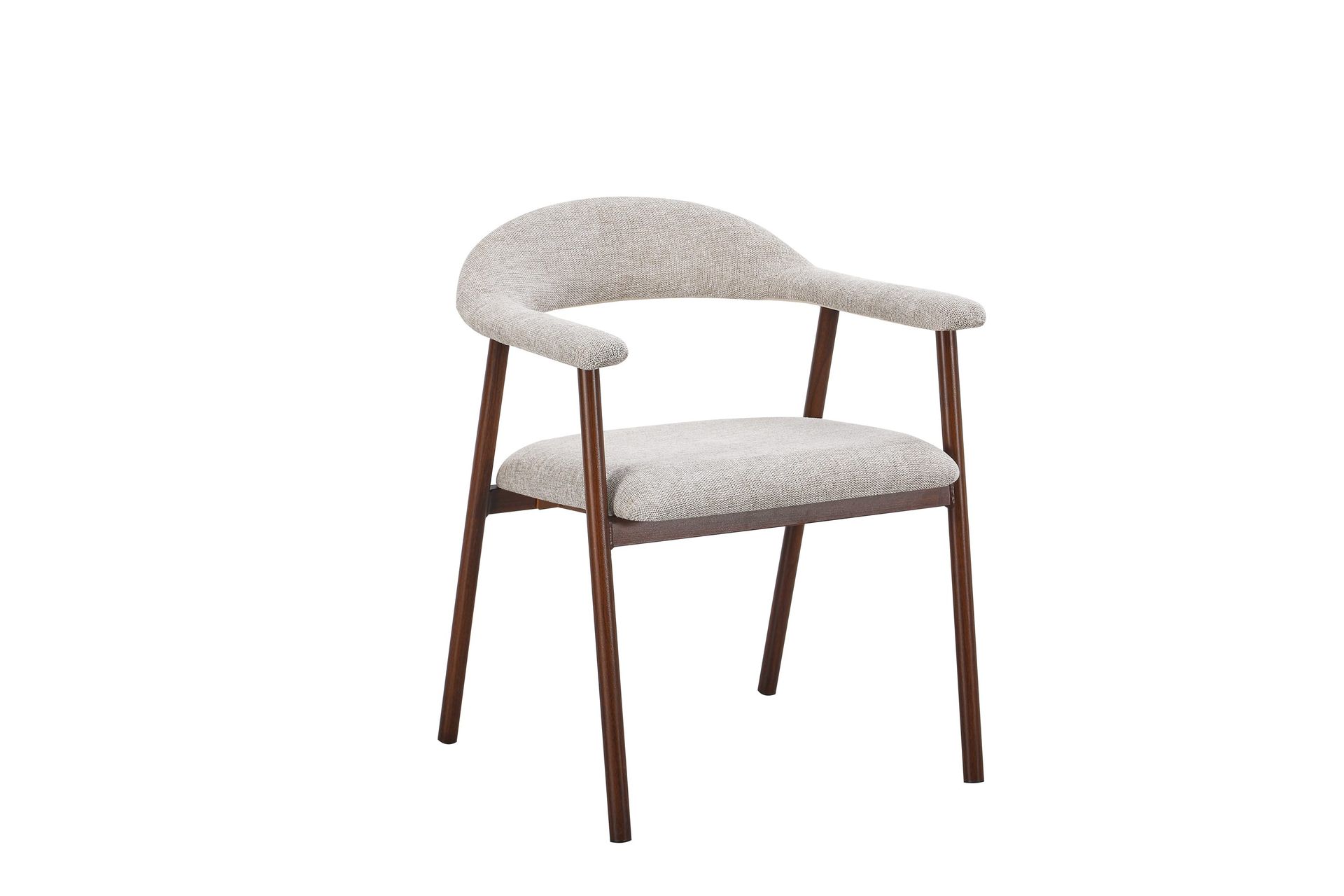 Ronja Matstol i metall med tygsits - Beige/Valnöt