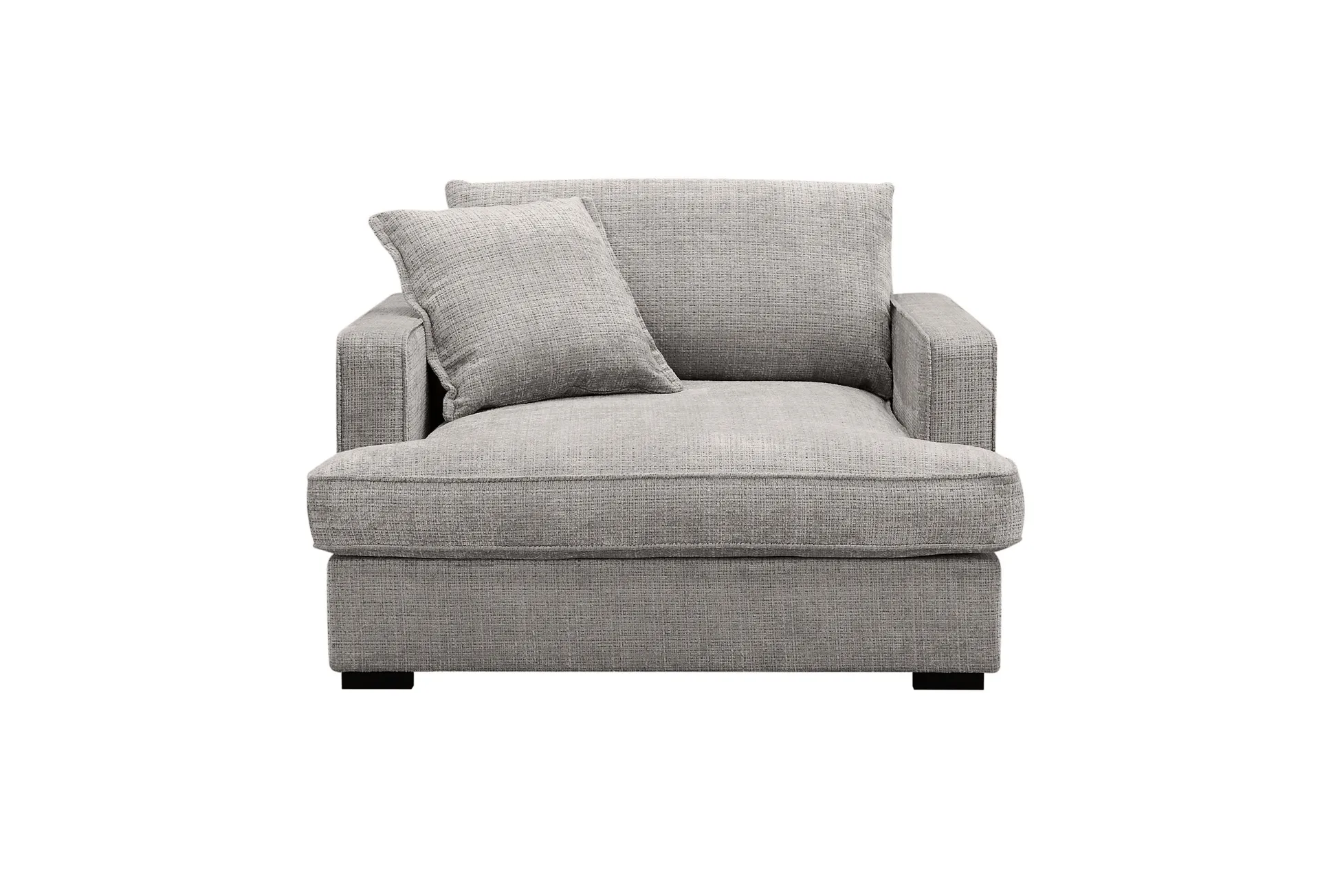 rossita lyx extra djup fåtölj - ljusgrå chenille