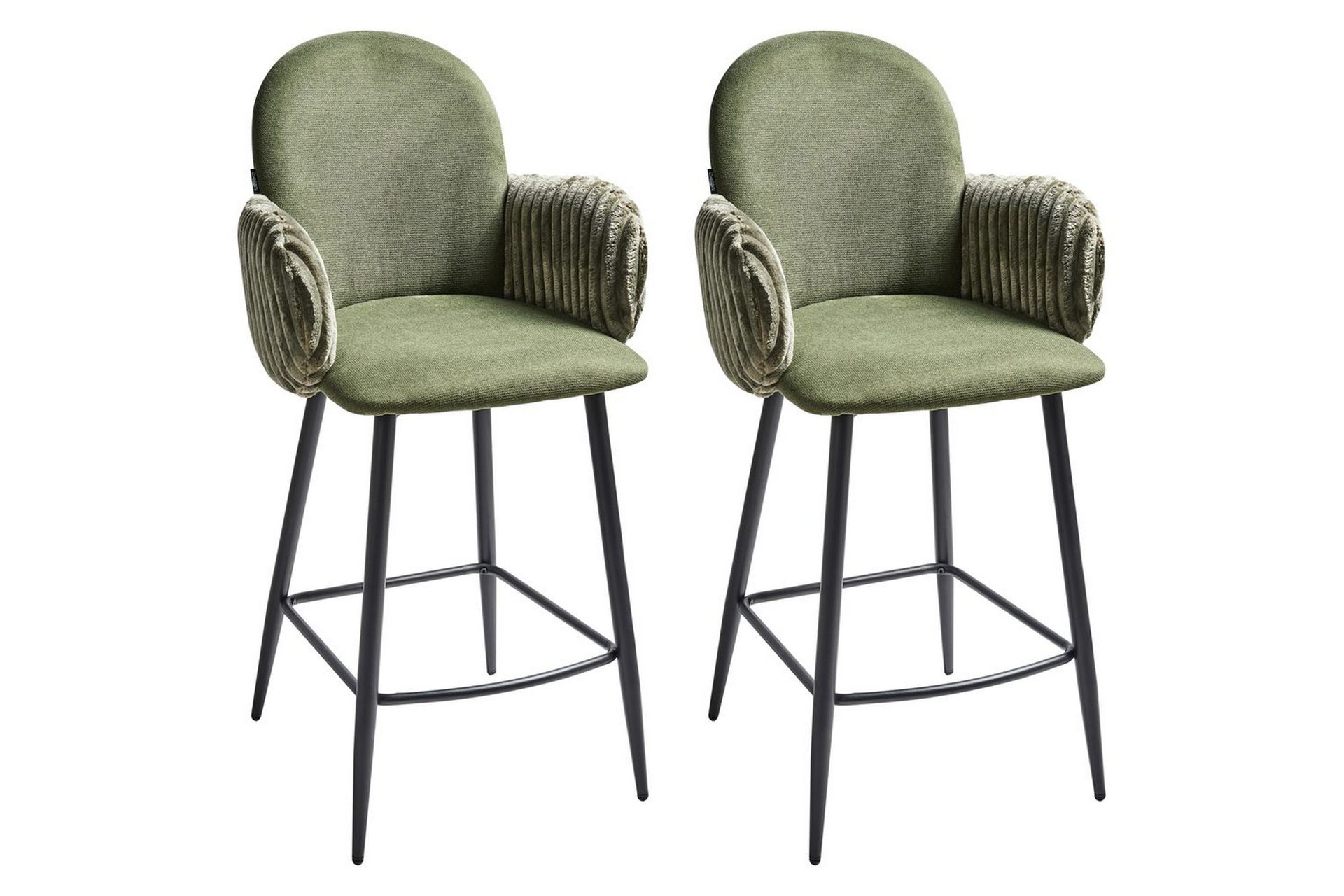 set med 2 barstolar amity - grön, svart