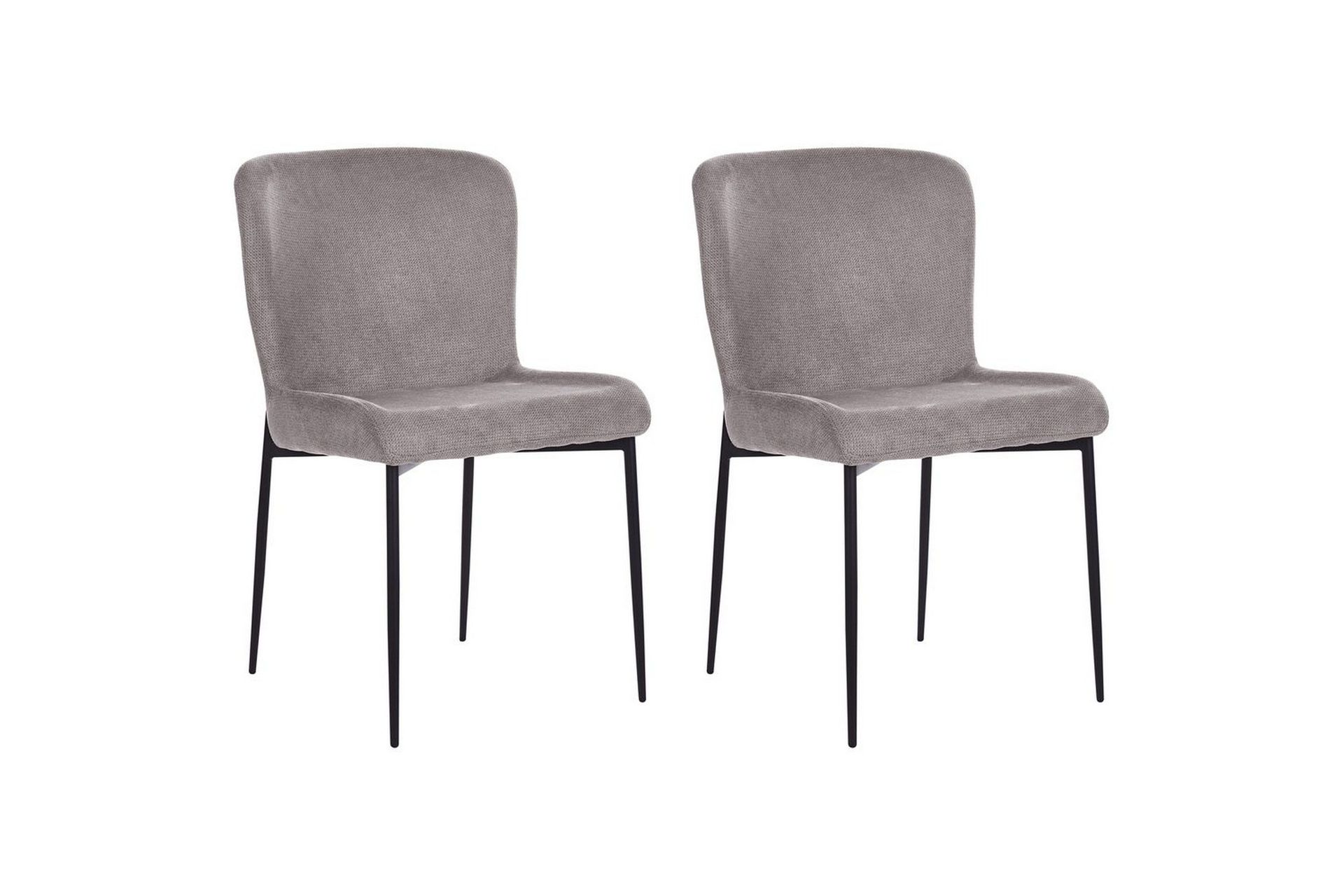 Set med 2 matstolar Ada - Mörkgrå, svart