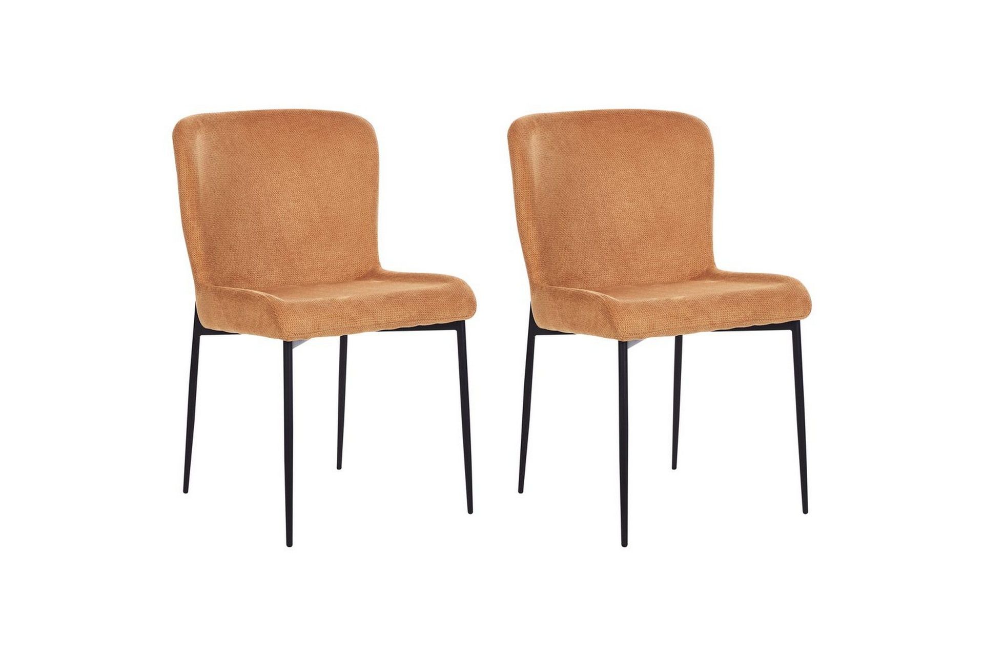 Set med 2 matstolar Ada - Orange, svart
