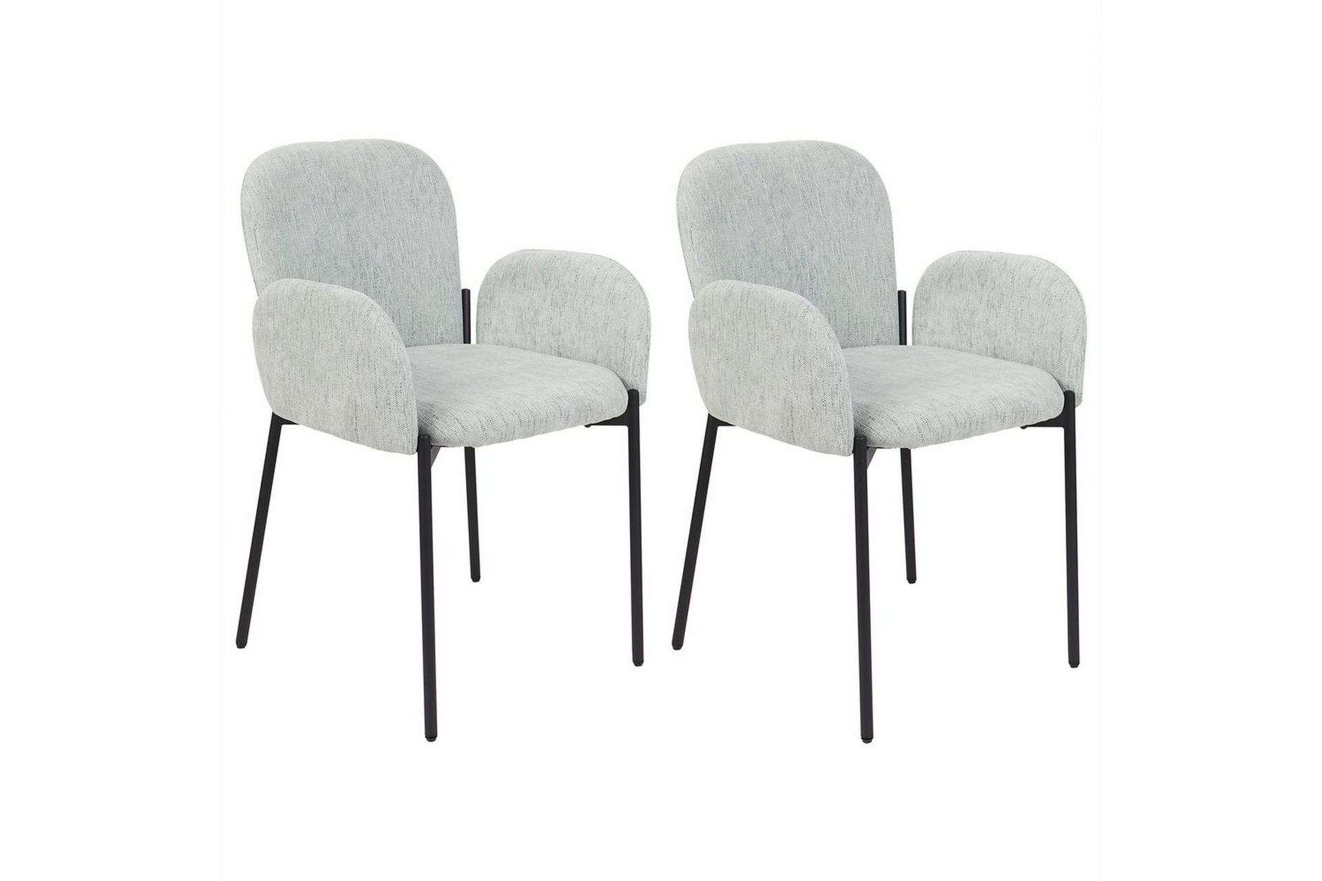 Set med 2 matstolar Albee - Mintgrön, Svart