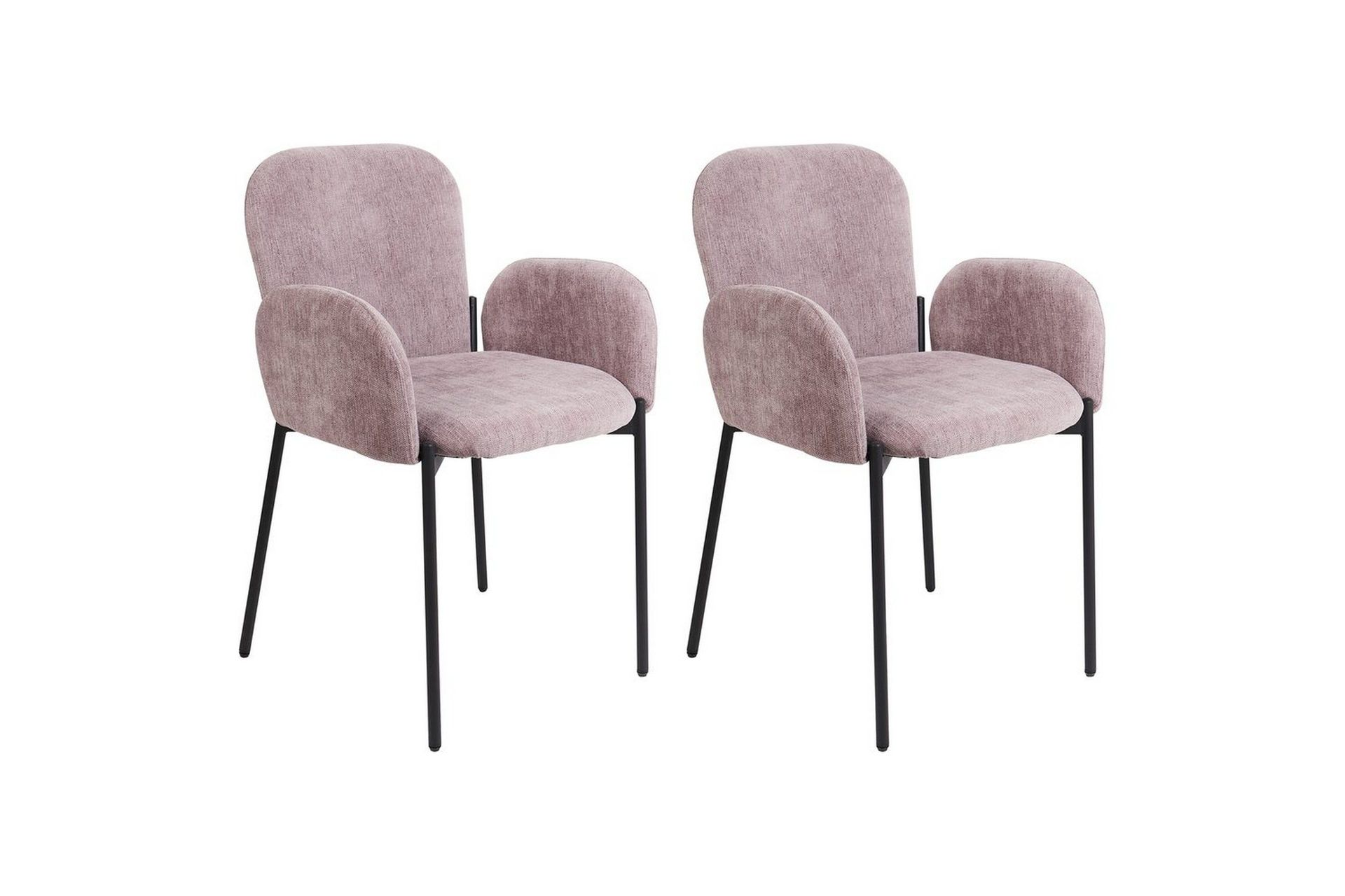 Set med 2 matstolar Albee - Rosa, Svart