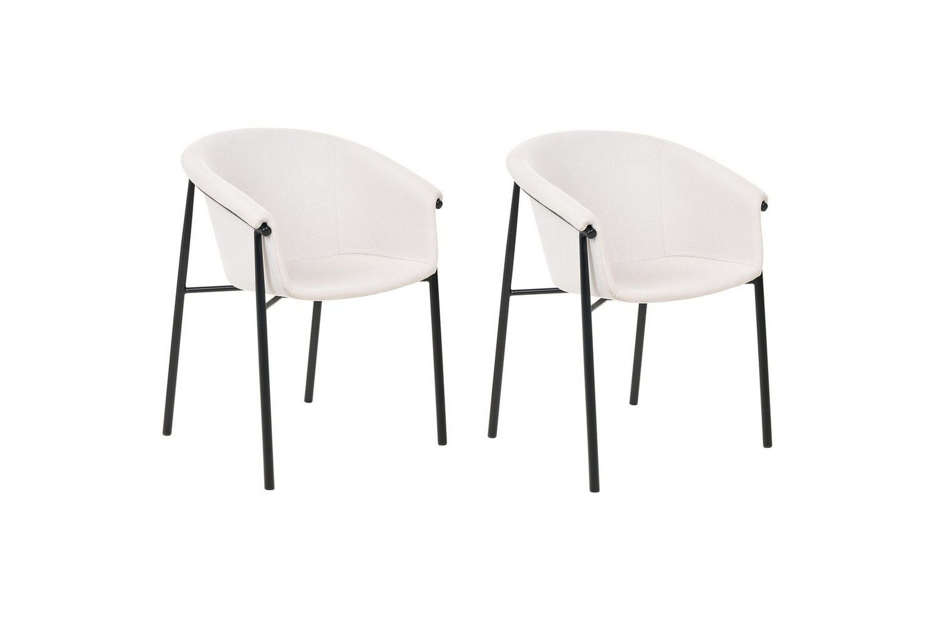 Set med 2 matstolar Ames - Beige, svart