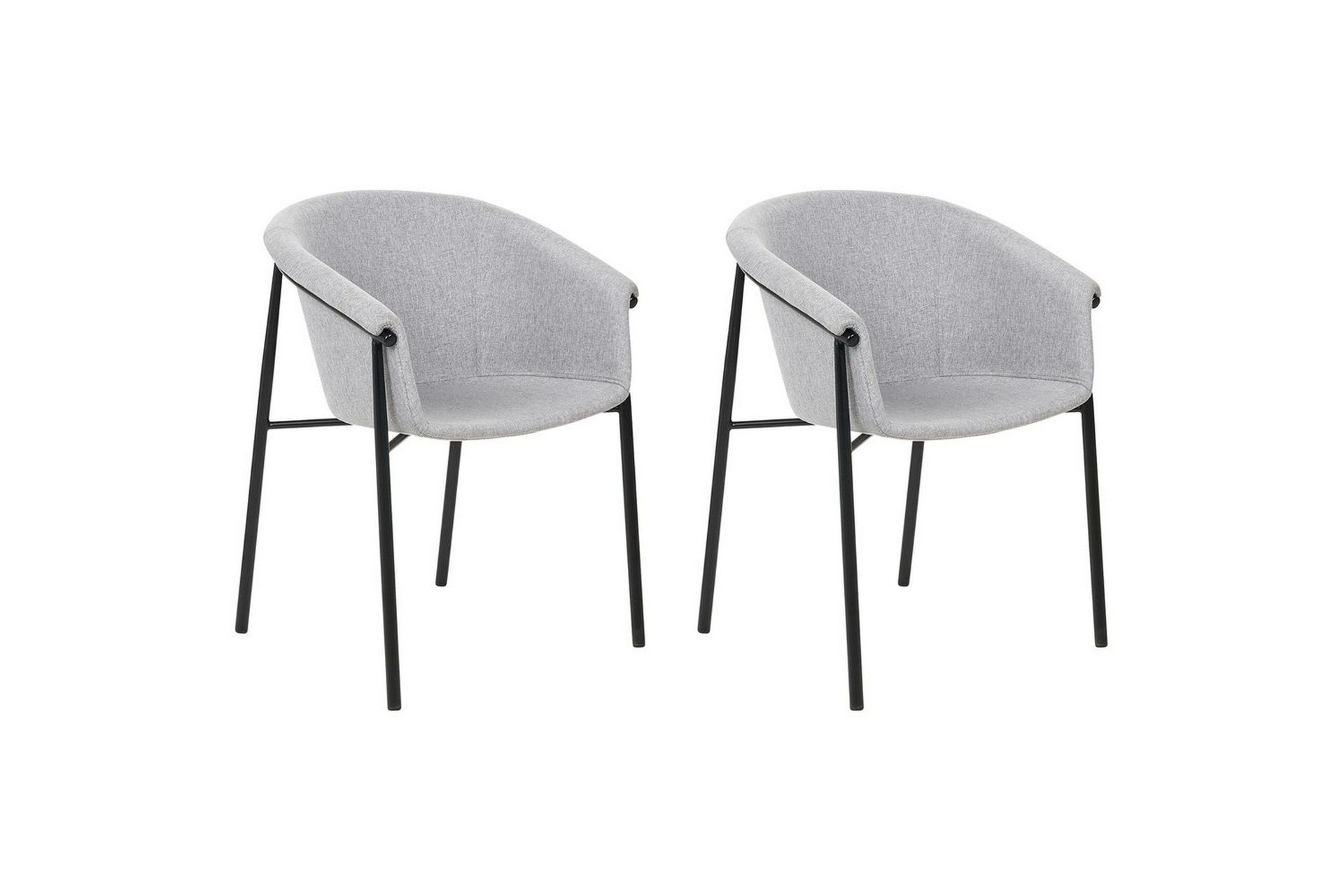 Set med 2 matstolar Ames - Grå, svart