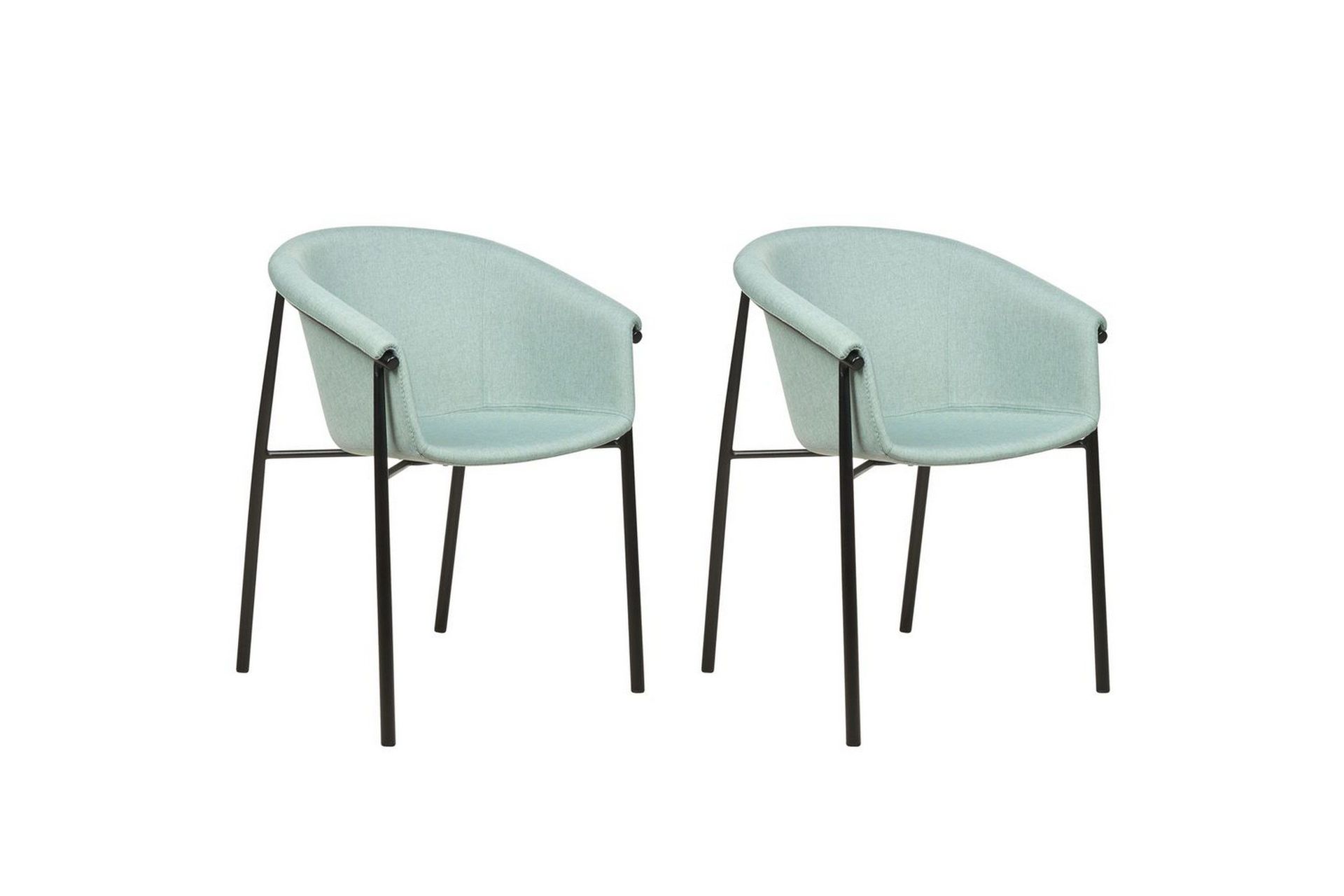 Set med 2 matstolar Ames - Grön, Svart
