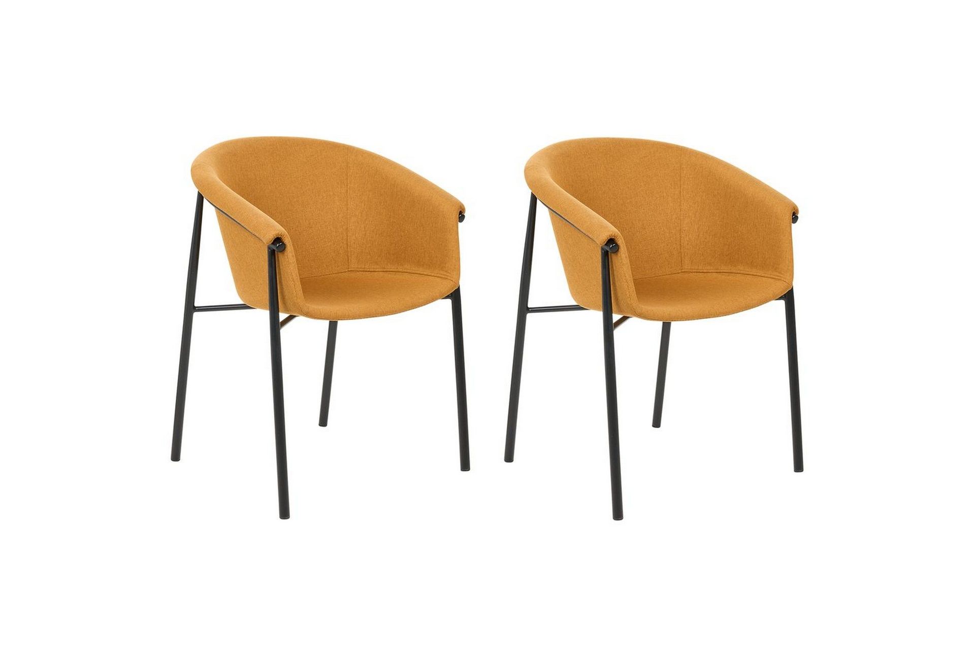 Set med 2 matstolar Ames - Orange, svart