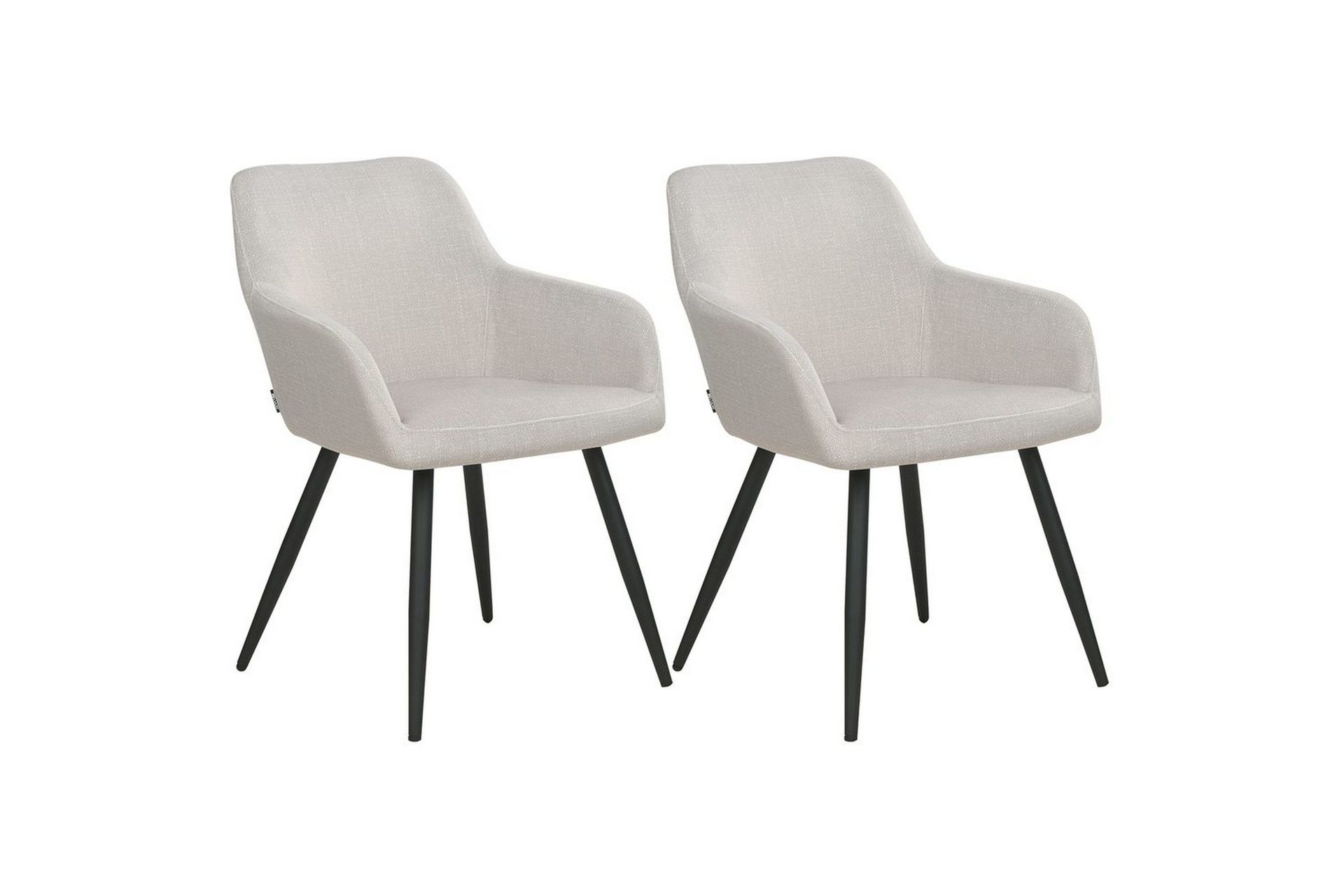 Set med 2 matstolar Casmalia - Beige, svart