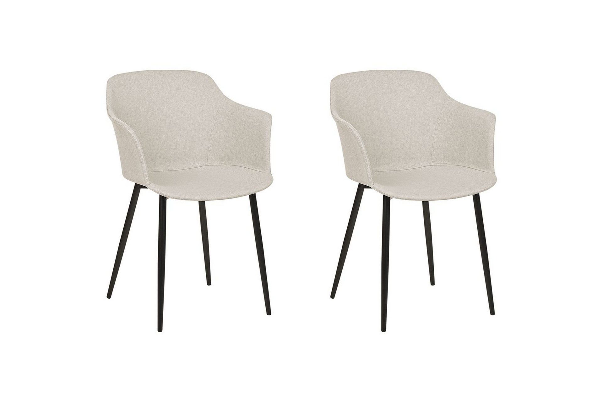 Set med 2 matstolar Elim - Beige, svart