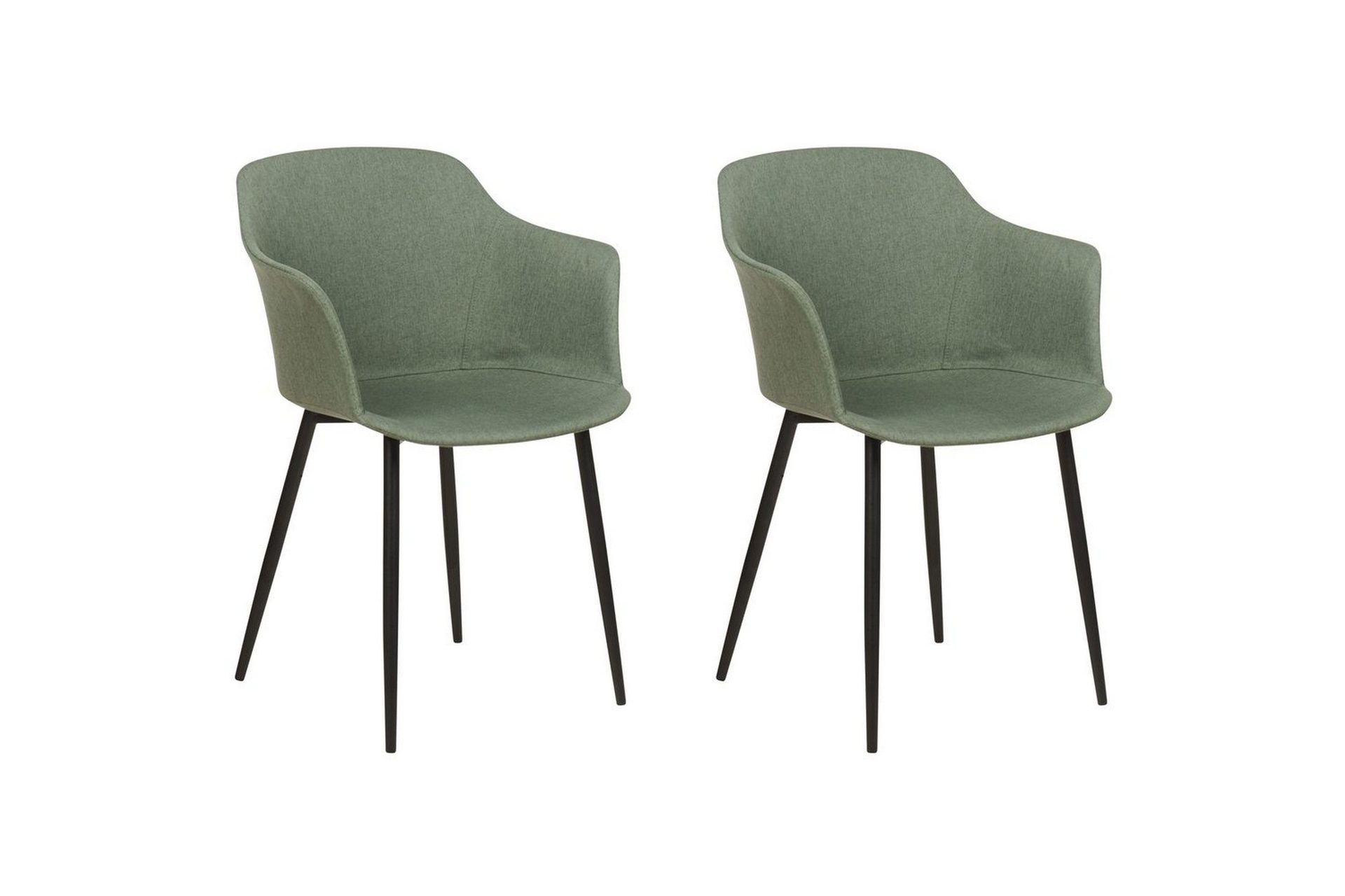 Set med 2 matstolar Elim - Grön, Svart