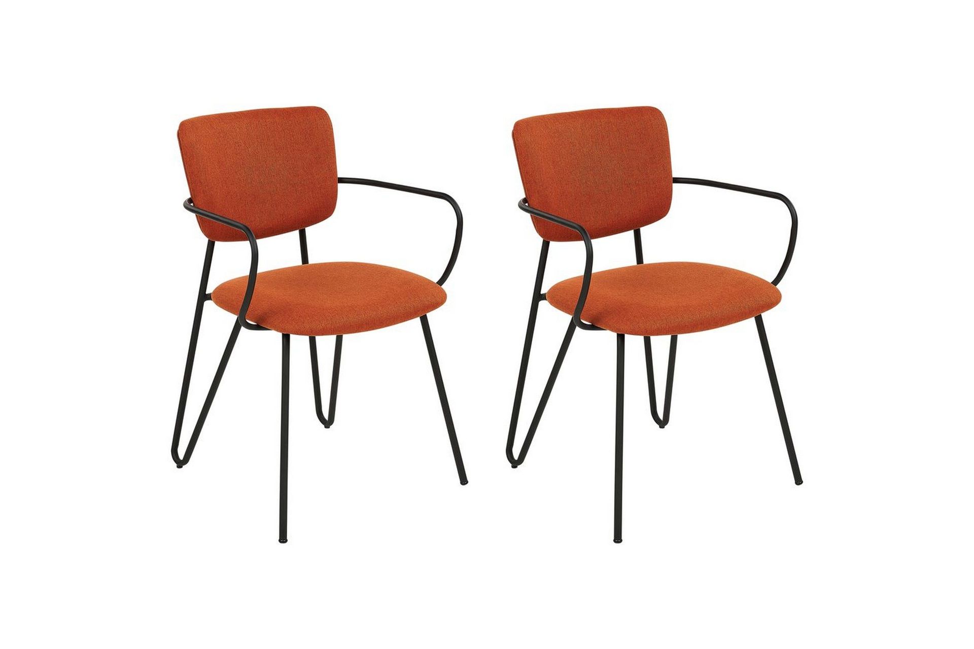Set med 2 matstolar Elko - Orange, svart