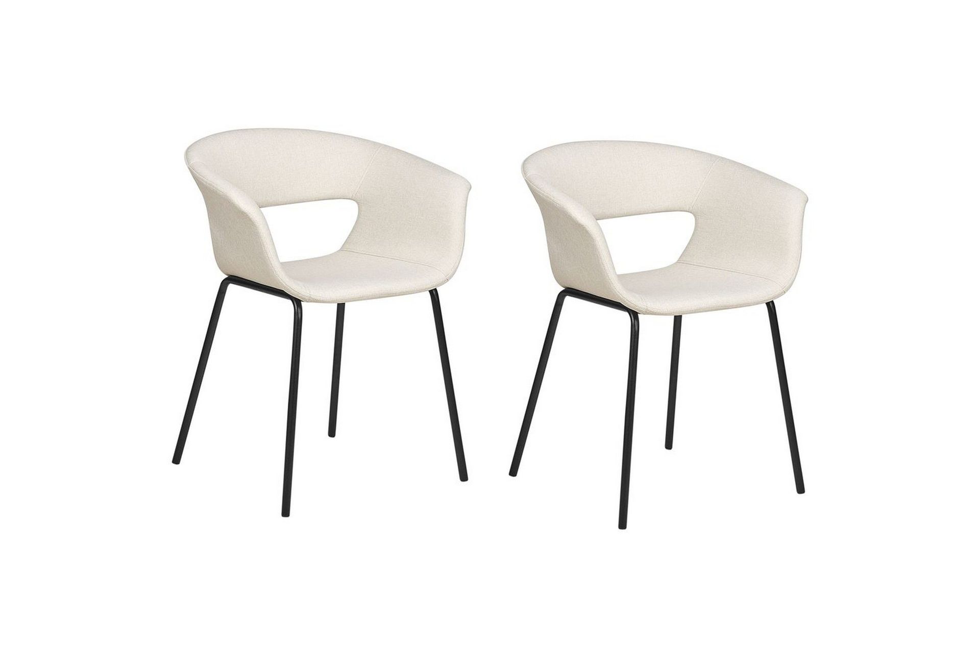 Set med 2 matstolar Elma - Beige, svart