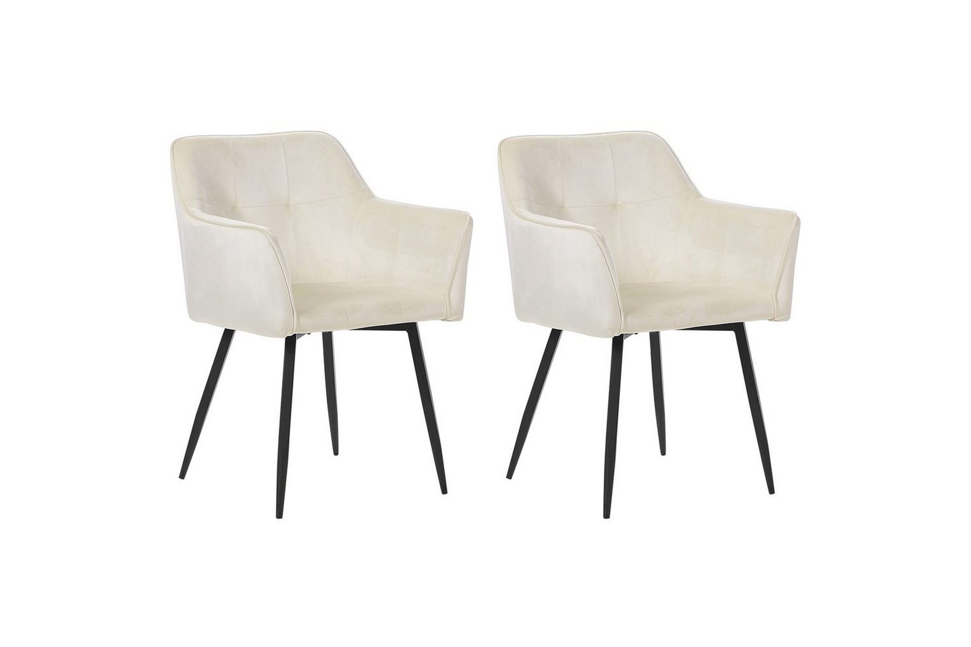 Set med 2 matstolar Jasmin - Beige, svart