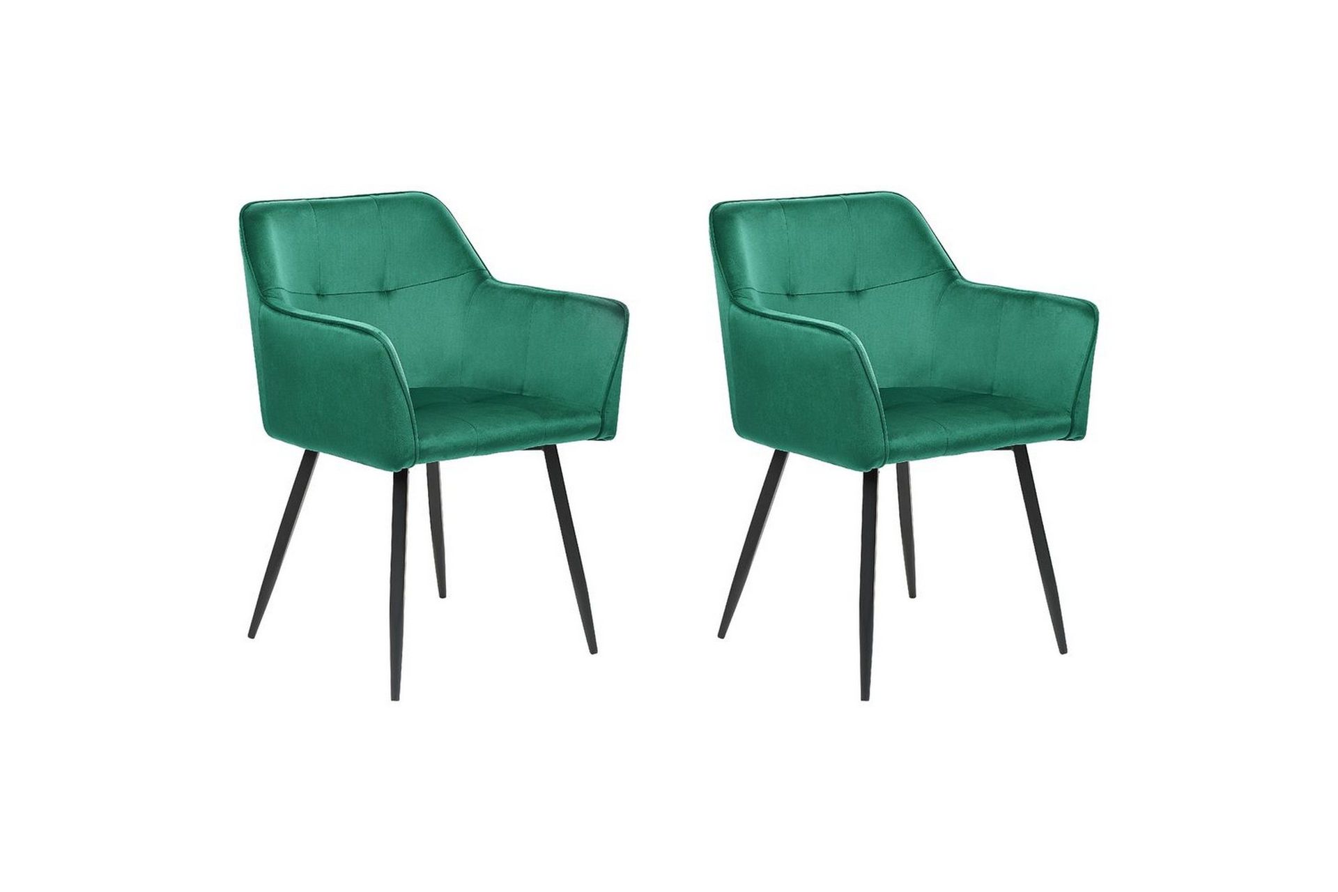 Set med 2 matstolar Jasmin - Grön, Svart