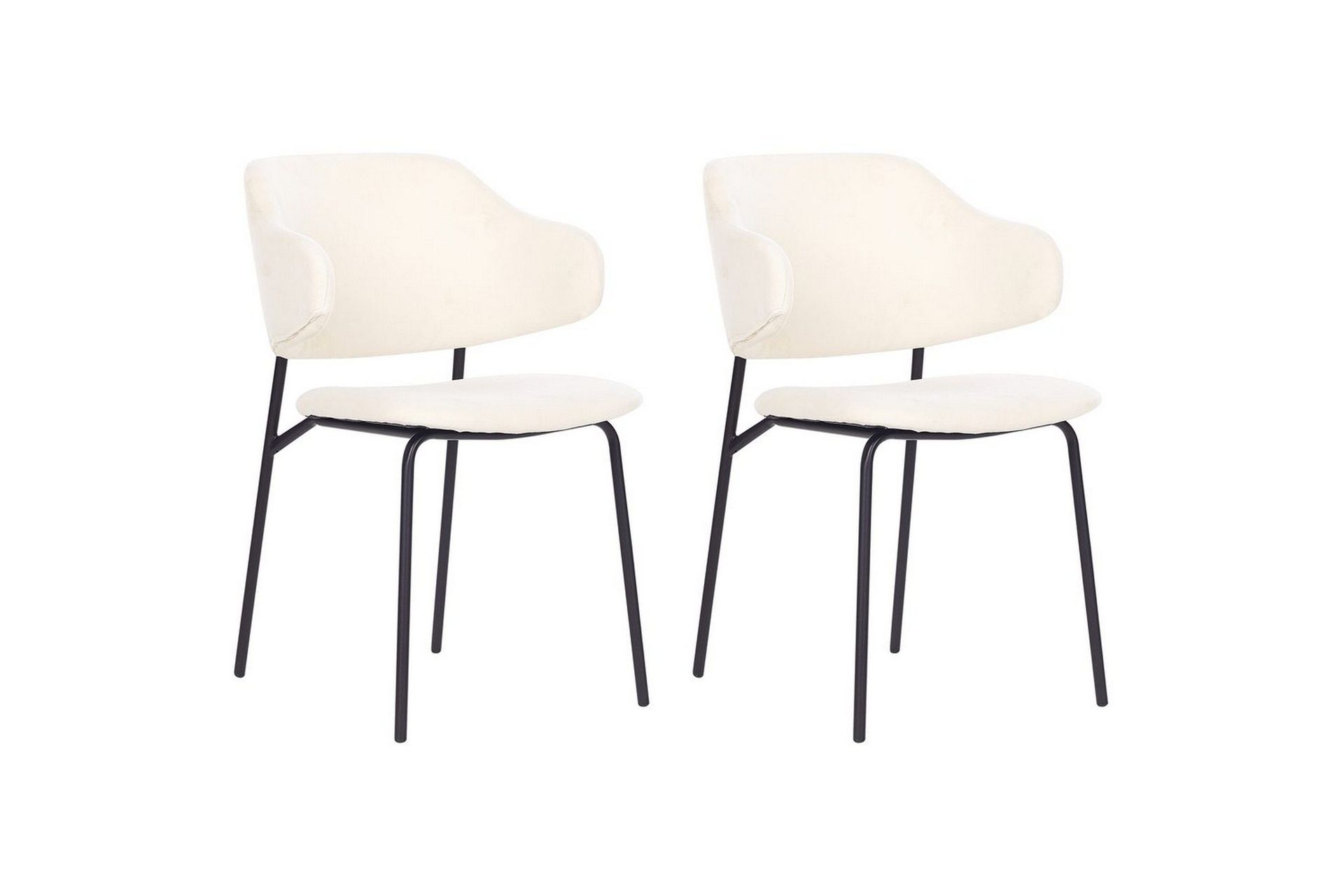 Set med 2 matstolar Kenai - Beige, svart