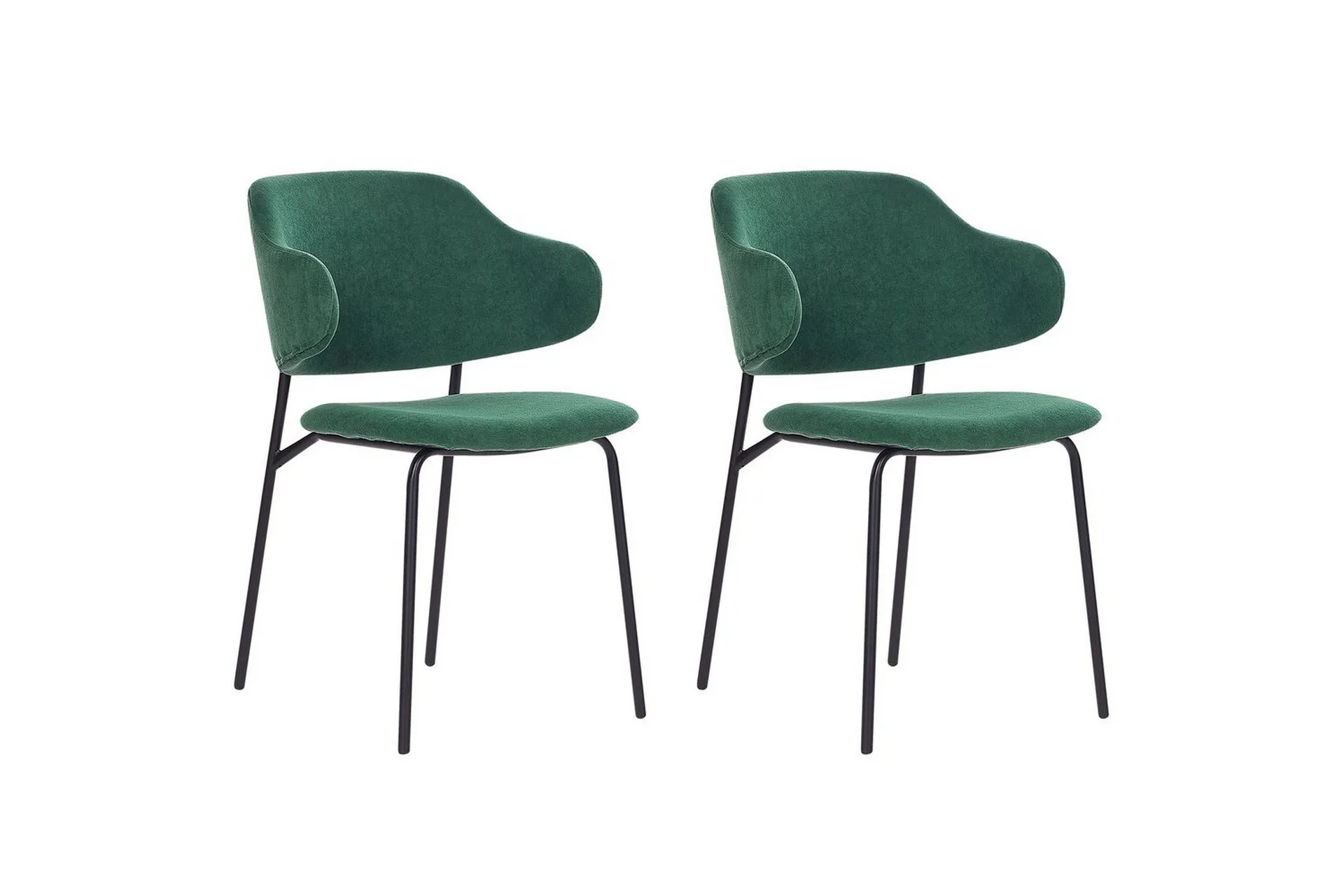 Set med 2 matstolar Kenai - Grön, Svart