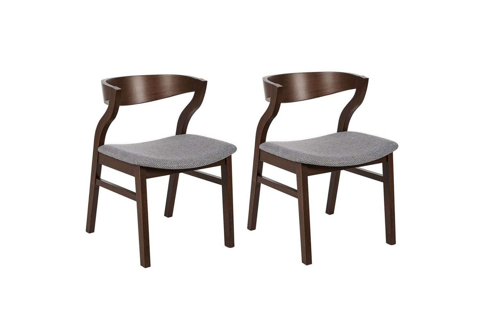 Set med 2 matstolar Maroa - Grå, mörkt trä
