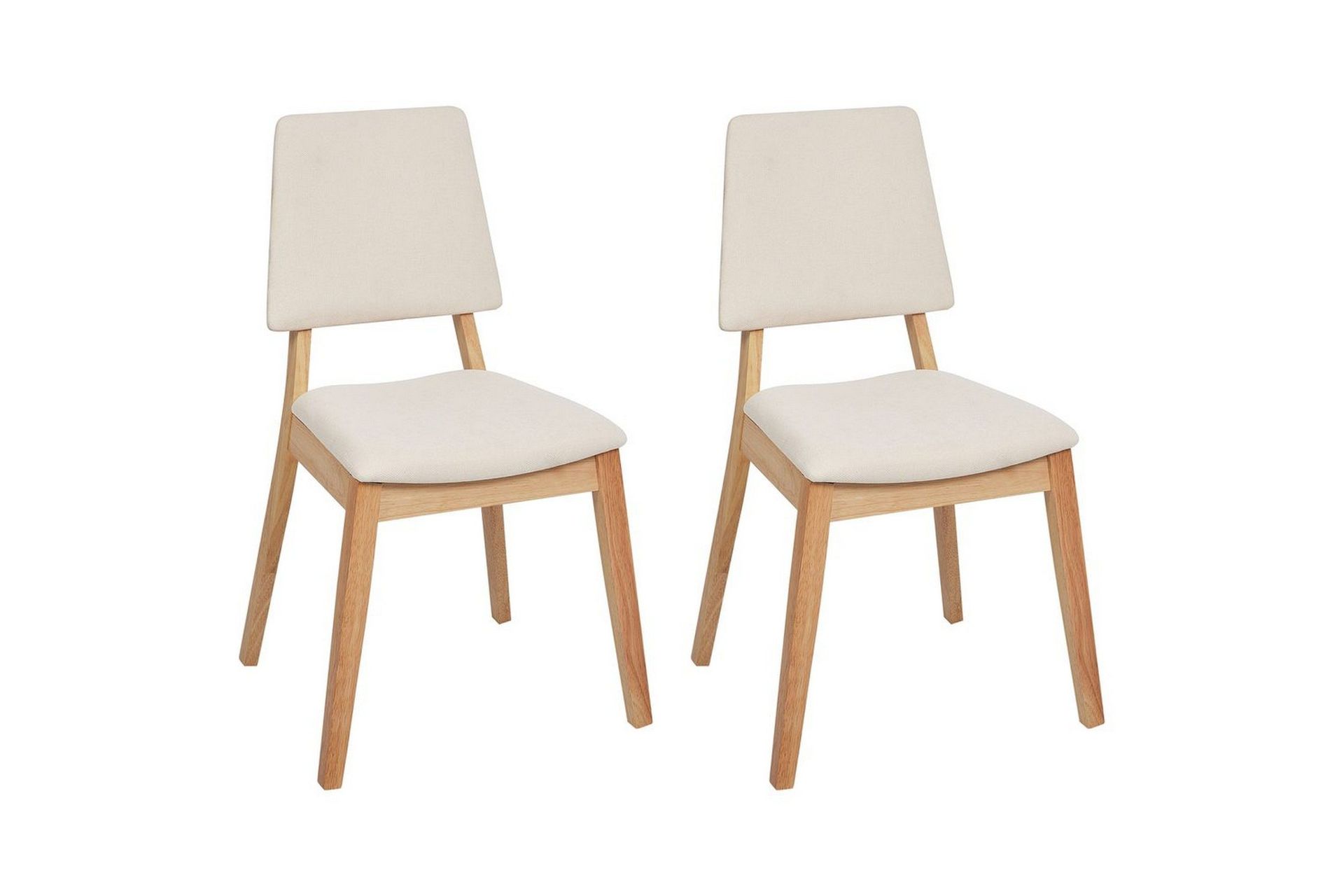 Set med 2 matstolar Merrill - Ljus trä, beige