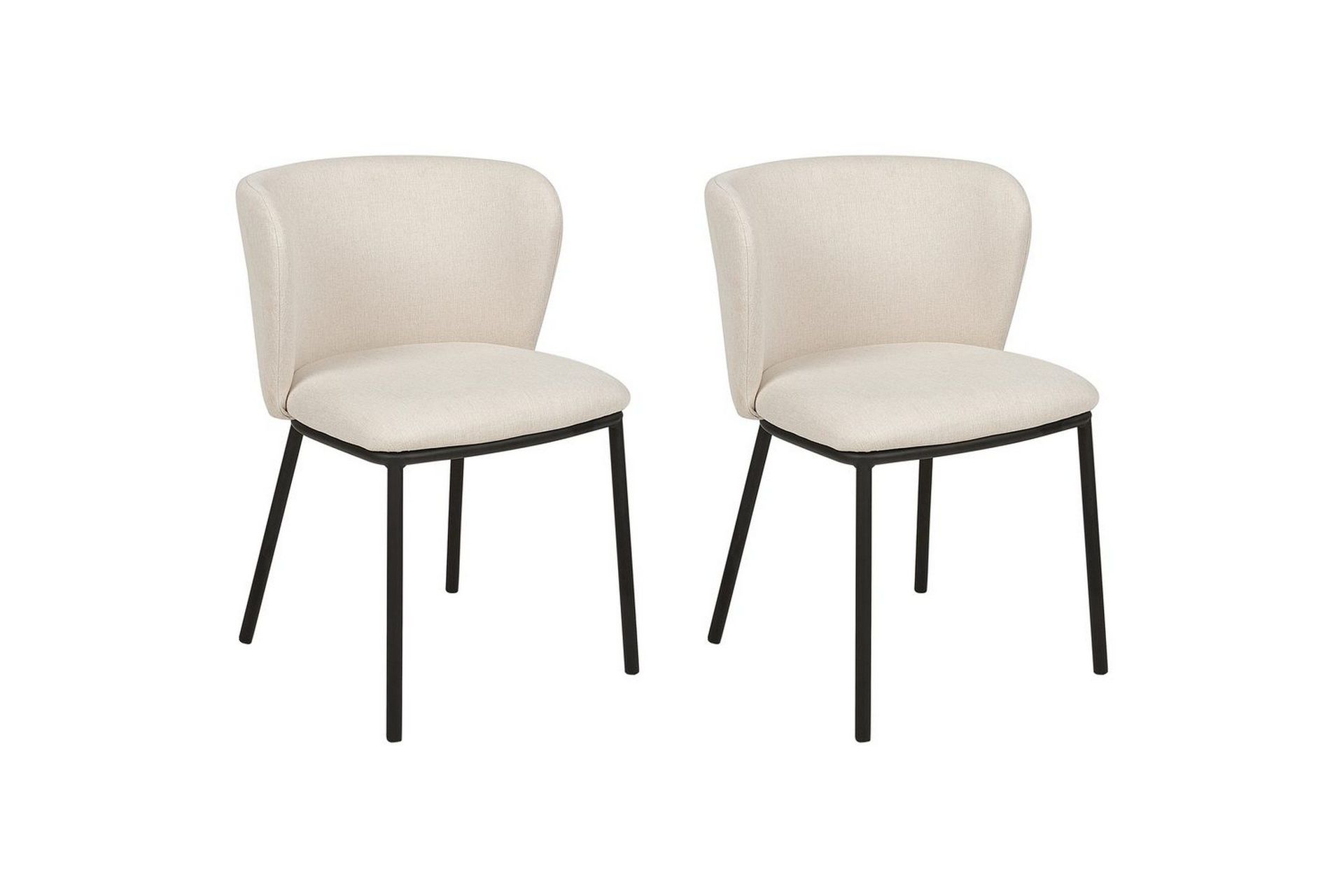 Set med 2 matstolar Mina - Beige, svart/Polyester