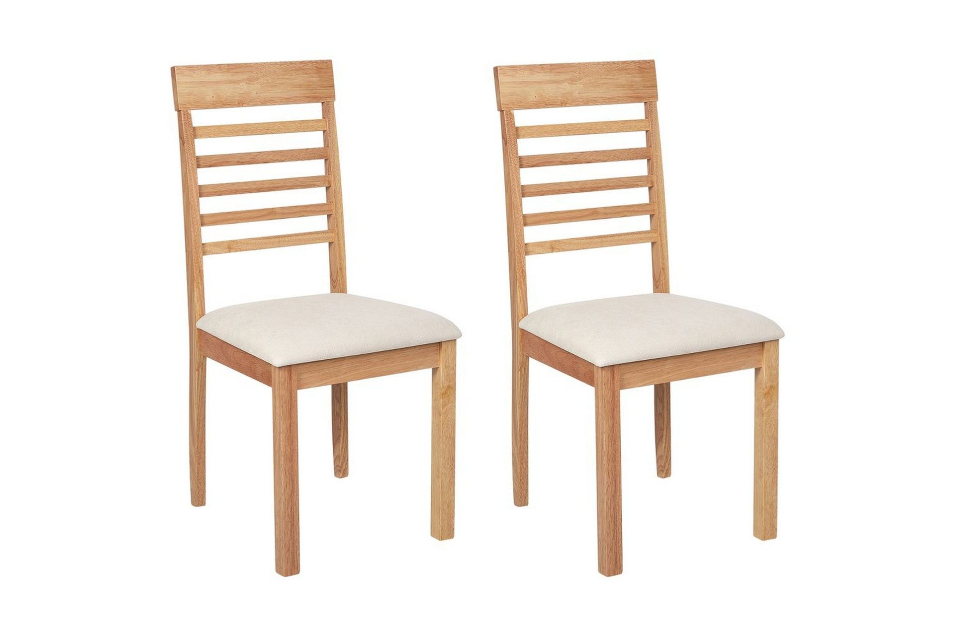Set med 2 matstolar Ortley - Ljus trä, beige
