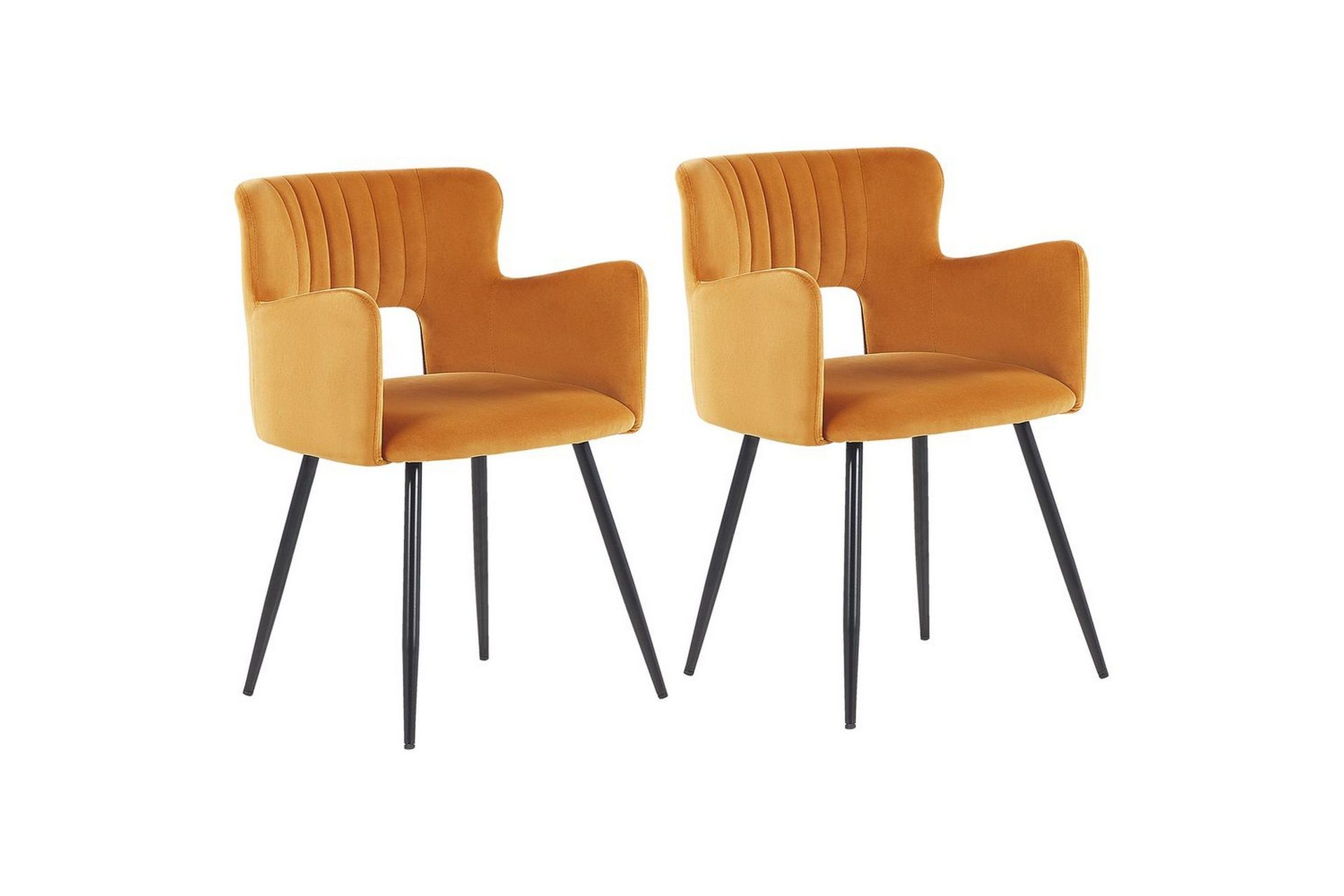 Set med 2 matstolar Sanilac - Orange, svart