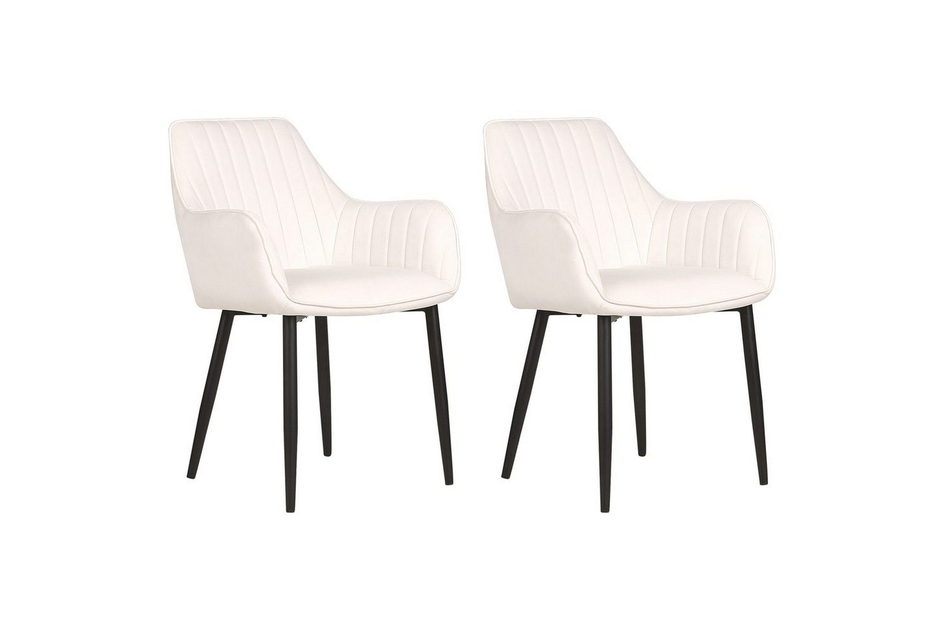 Set med 2 matstolar Wellston - Vit, Svart