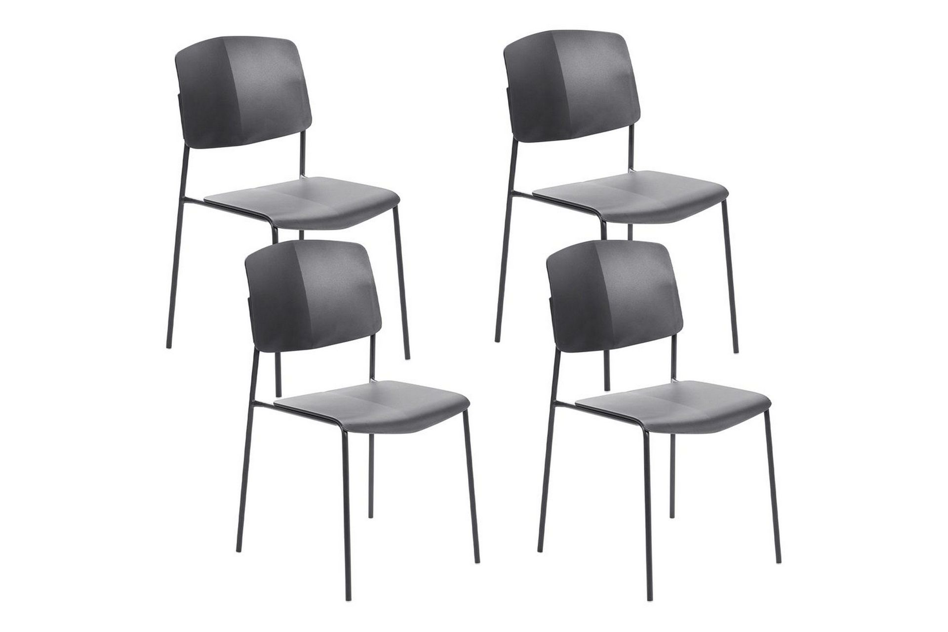 Set med 4 matstolar Astoria - Svart