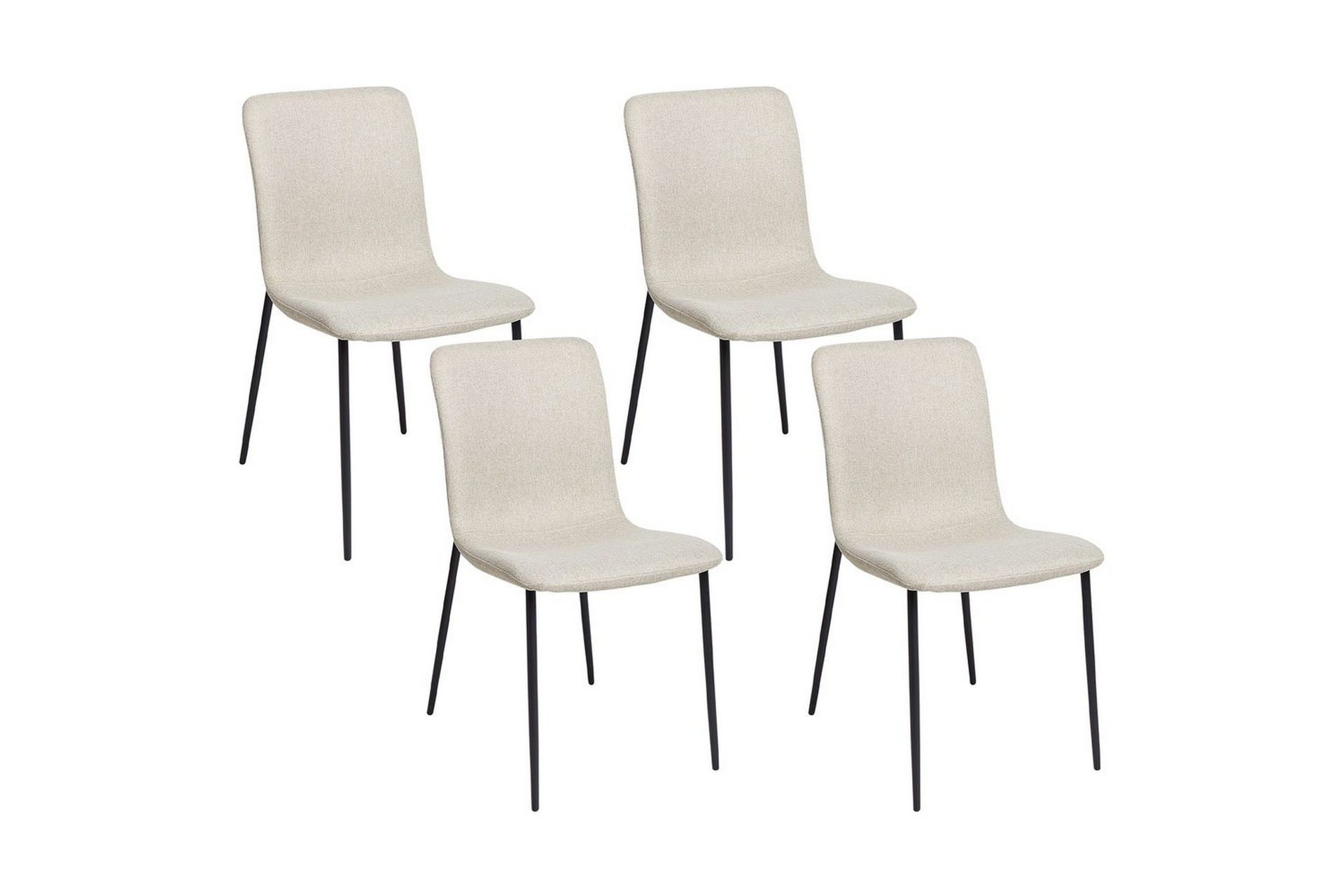 Set med 4 matstolar Glendive - Beige, svart