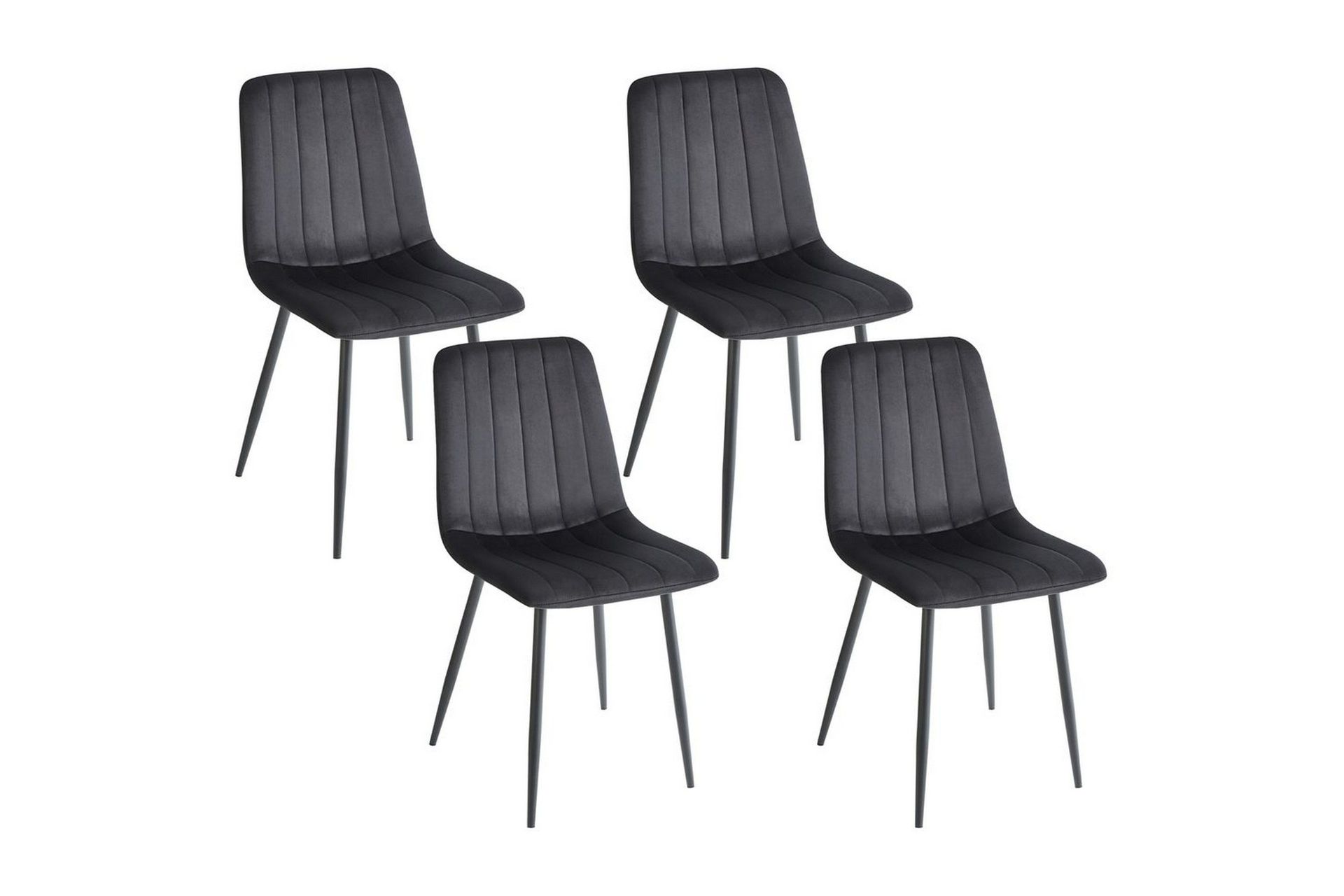 Set med 4 matstolar Kalispell - Svart