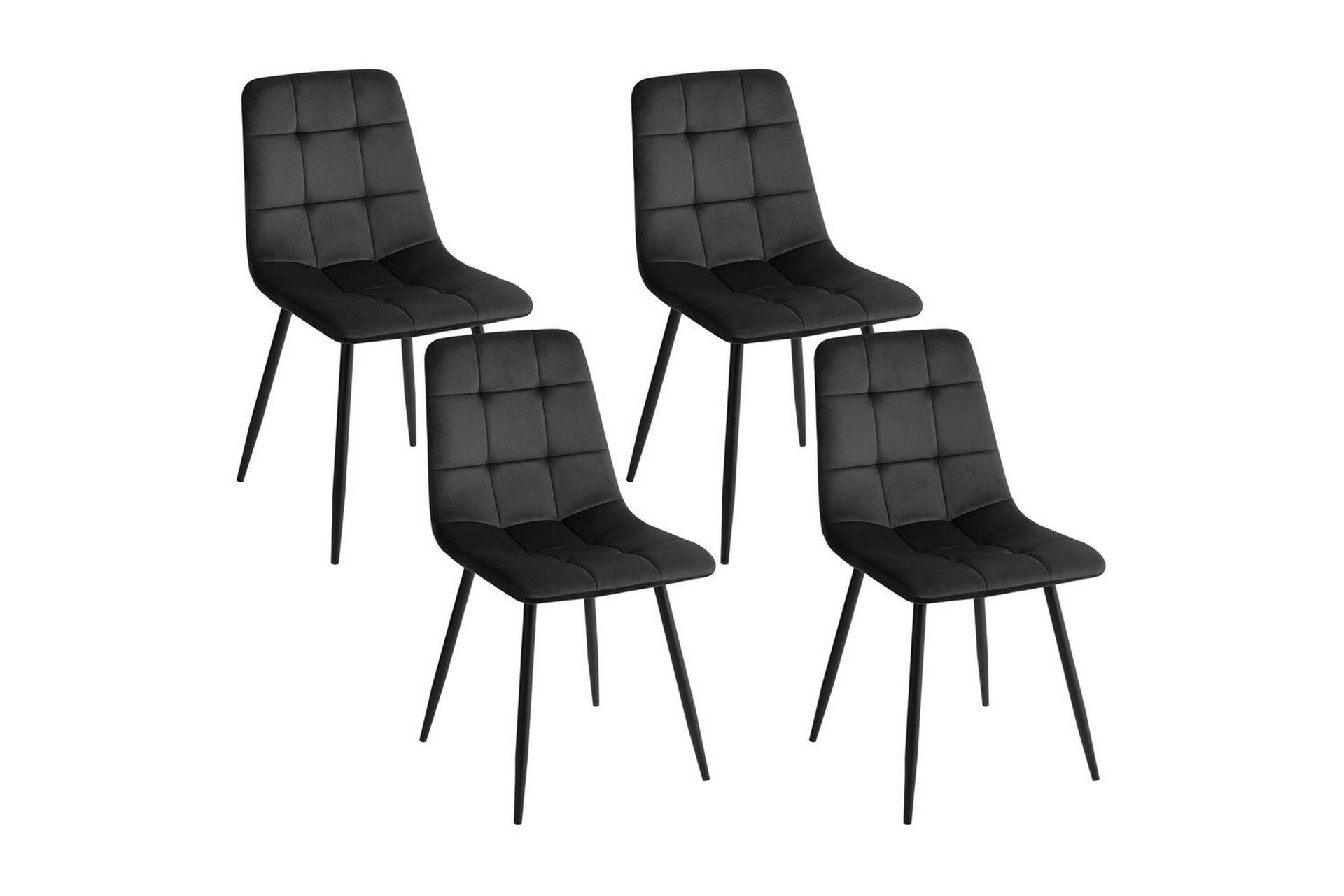 Set med 4 matstolar Powell - Svart