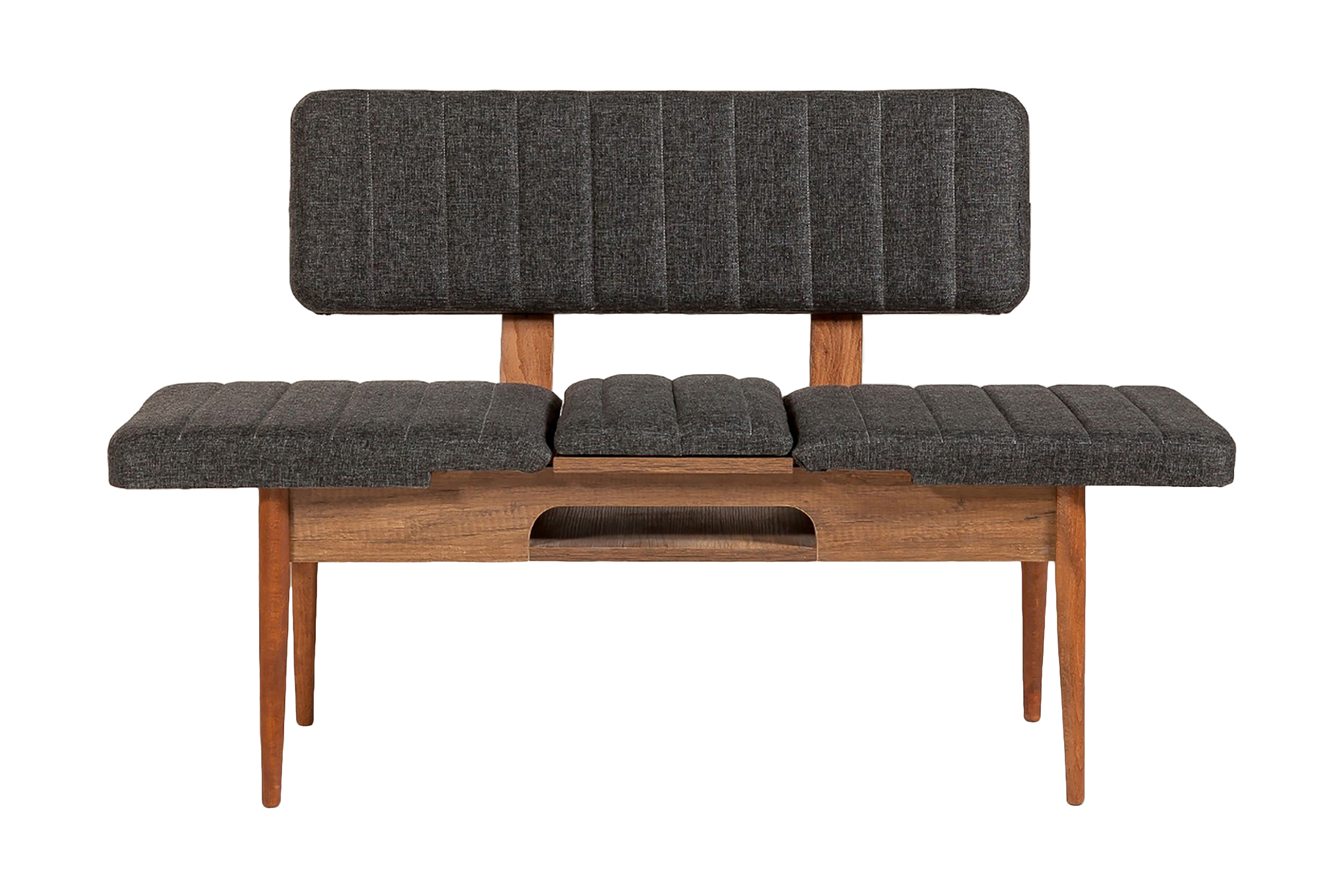 Bänk Swonger 85 cm ValnötAntracit