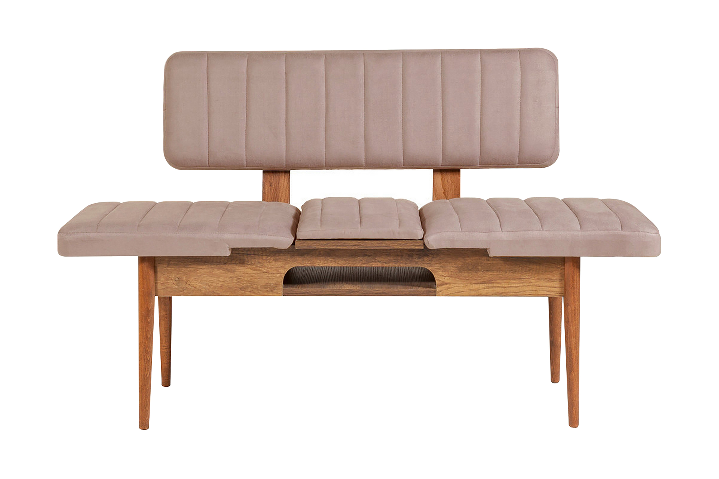 Sittbänk Vinadi 110 cm Mörkbrun/Grå