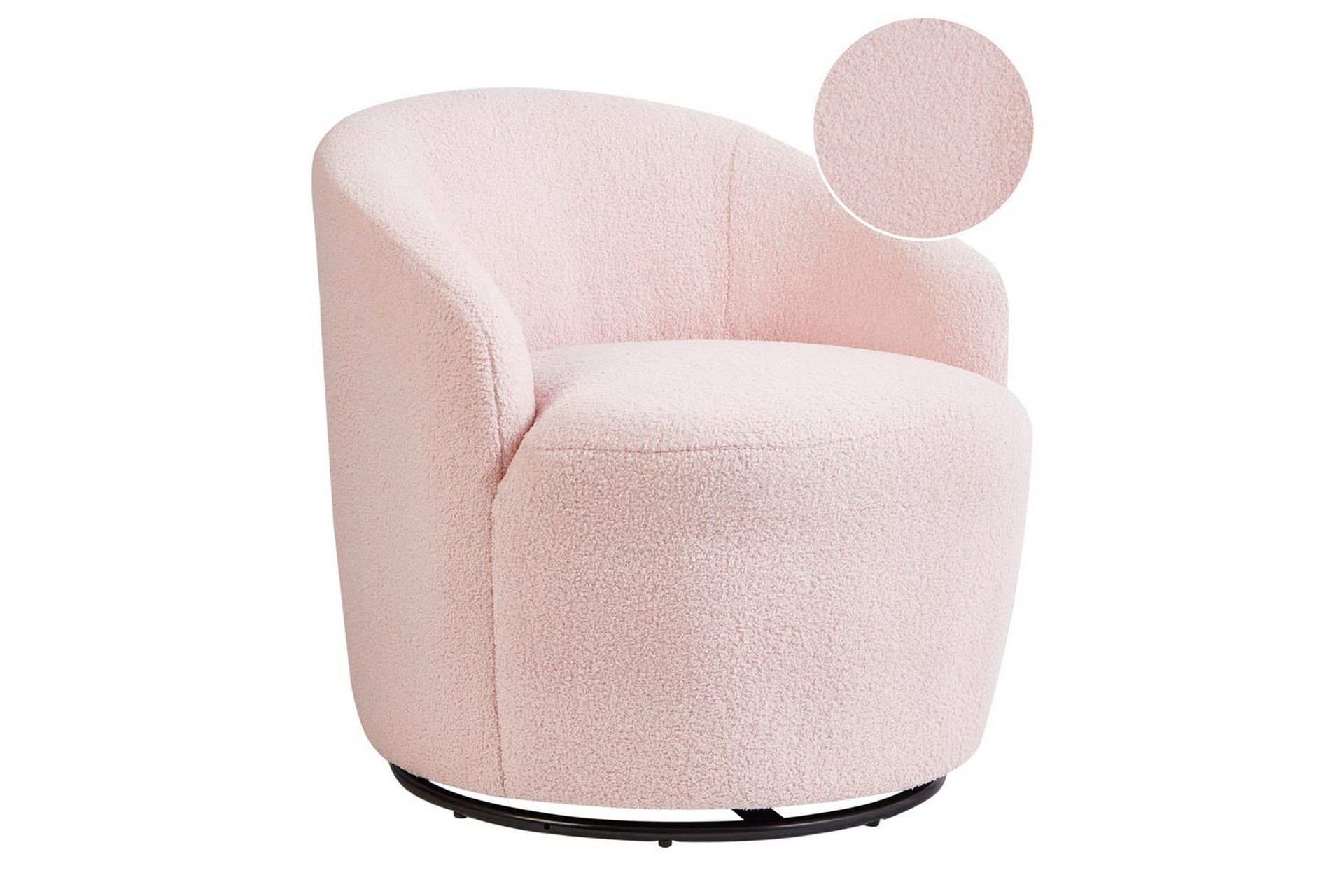 Svängbar fåtölj Davik - Rosa, Svart
