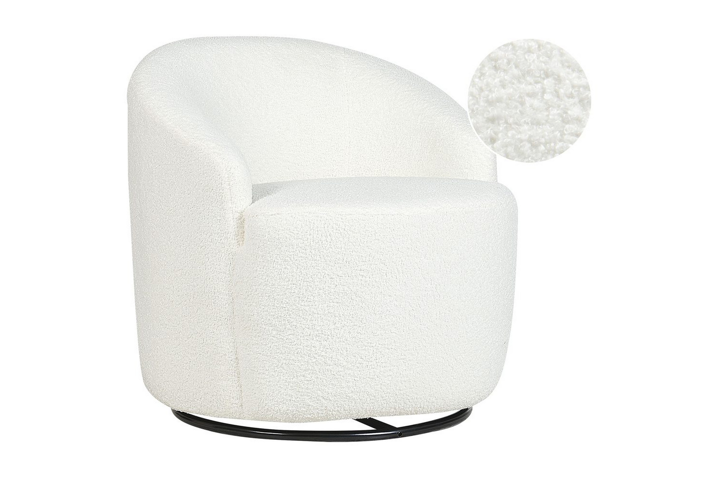 svängbar fåtölj davik - vit, svart