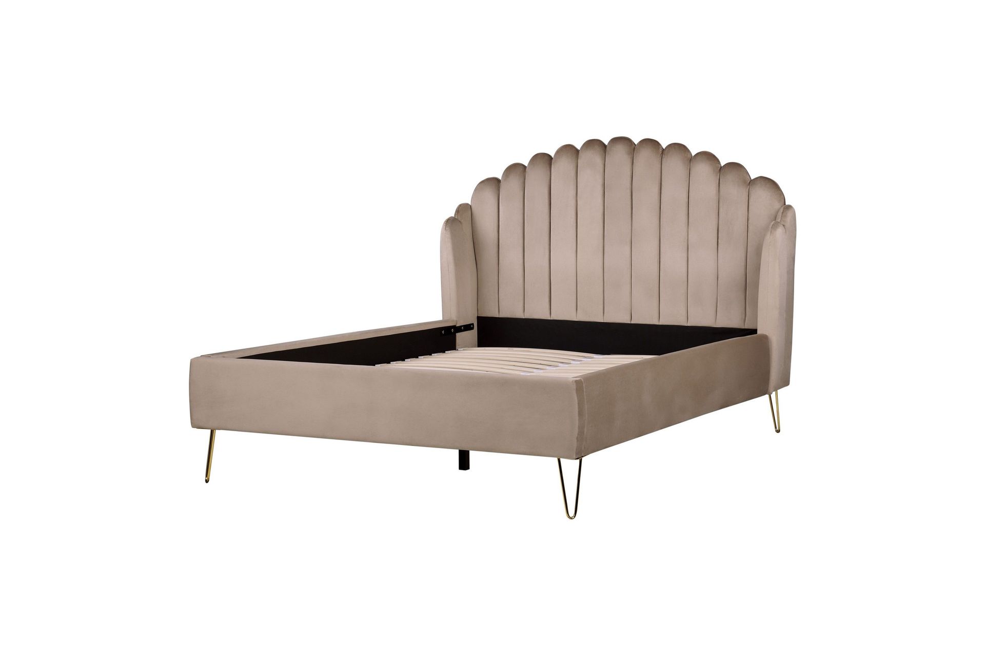 benicio sängram 140x200 cm - taupe/guld