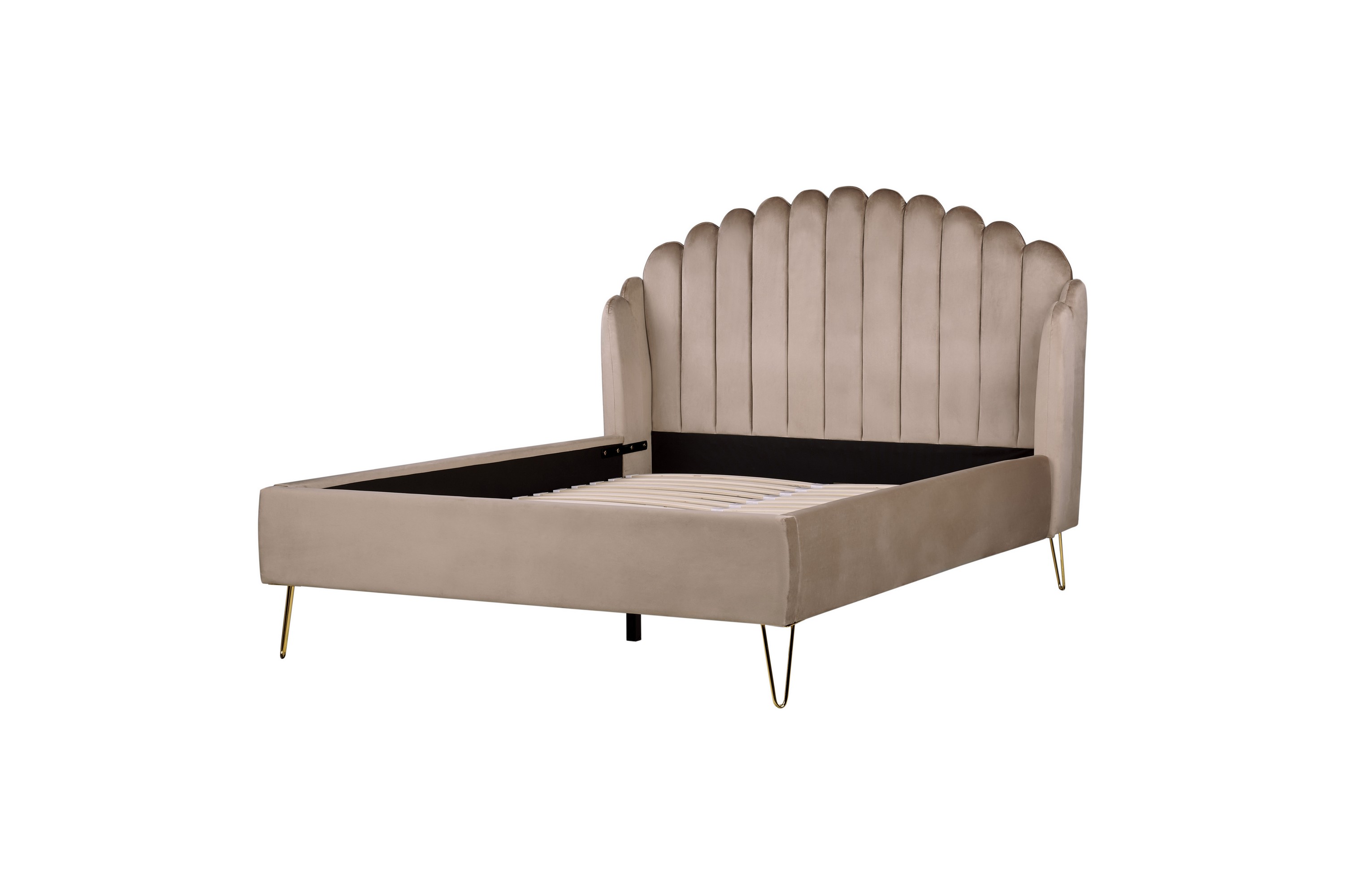 benicio sängram 140x200 cm - taupe/guld