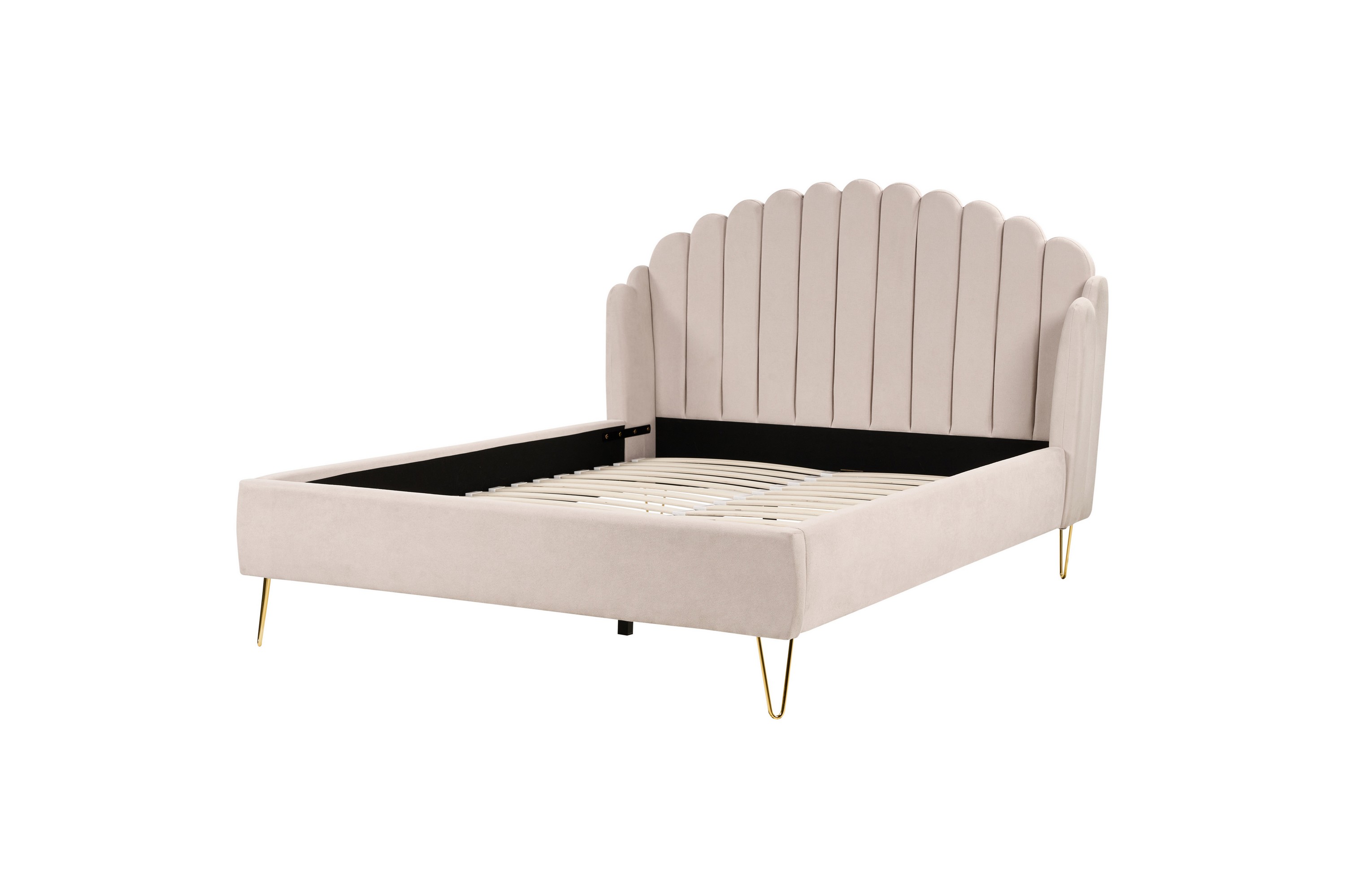 benicio sängram 160x200 cm - beige/guld