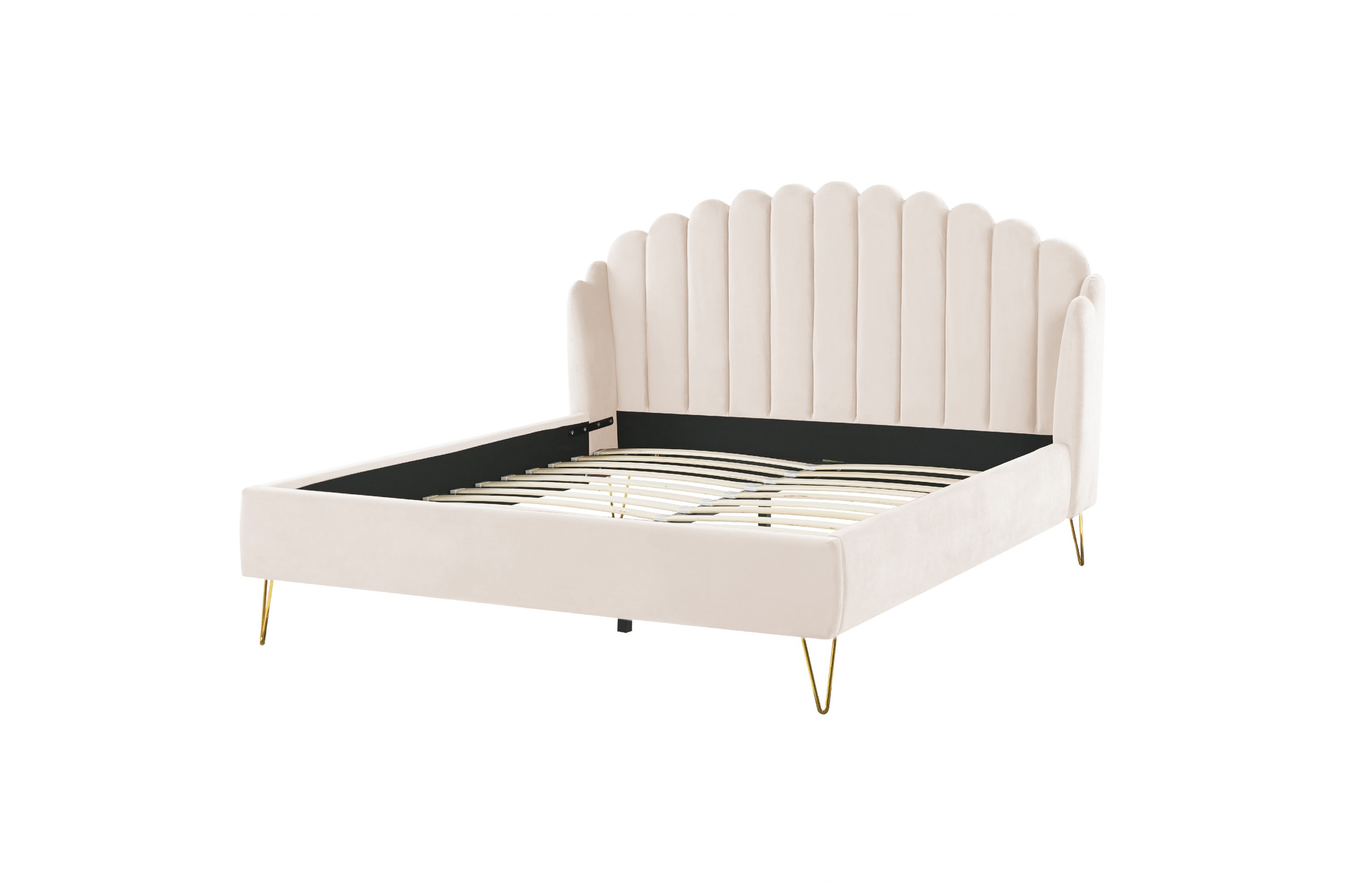 benicio sängram 180x200 cm - beige/guld