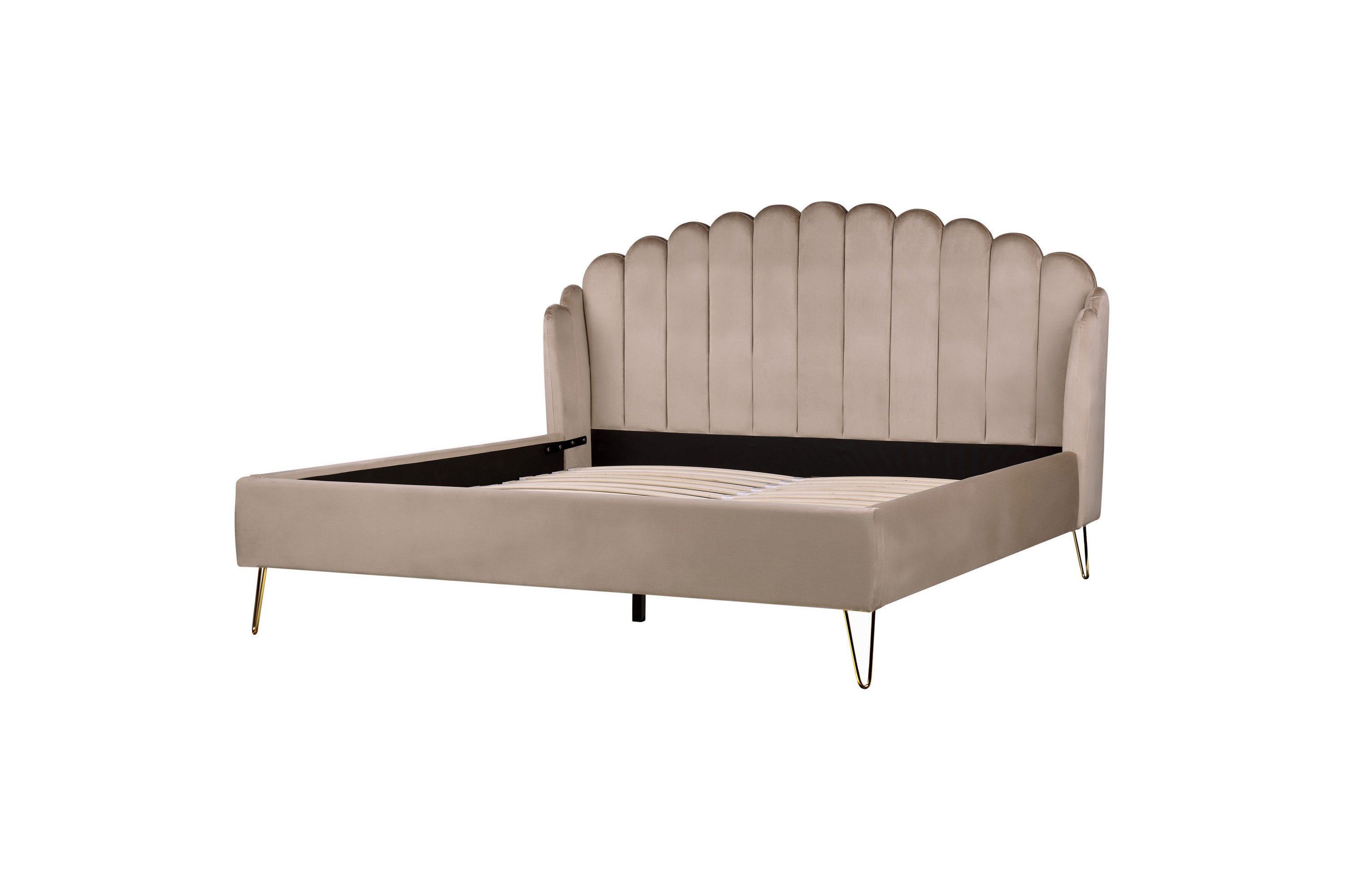 benicio sängram 180x200 cm - taupe/guld