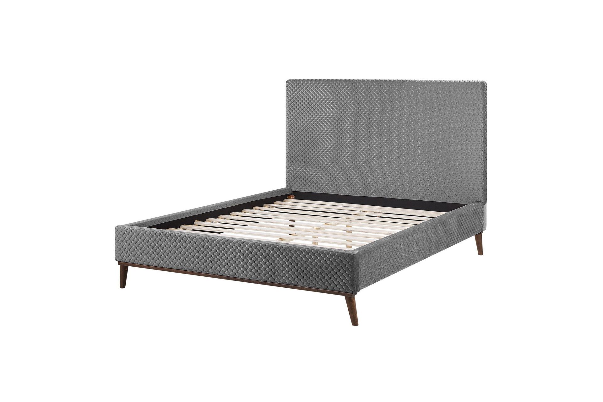 braydon sängram 140x200 cm - ljusgrå/mörkt trä