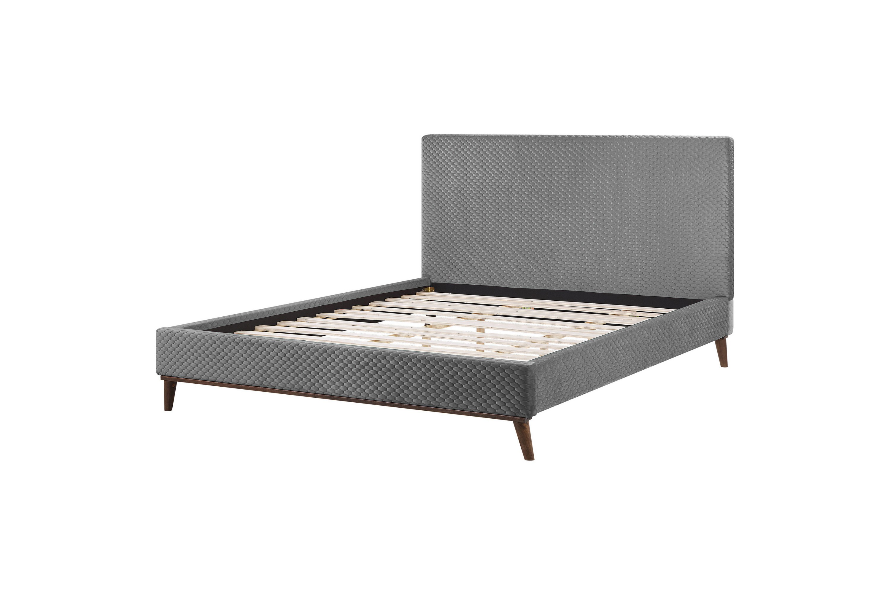 braydon sängram 180x200 cm - grå/mörkt trä
