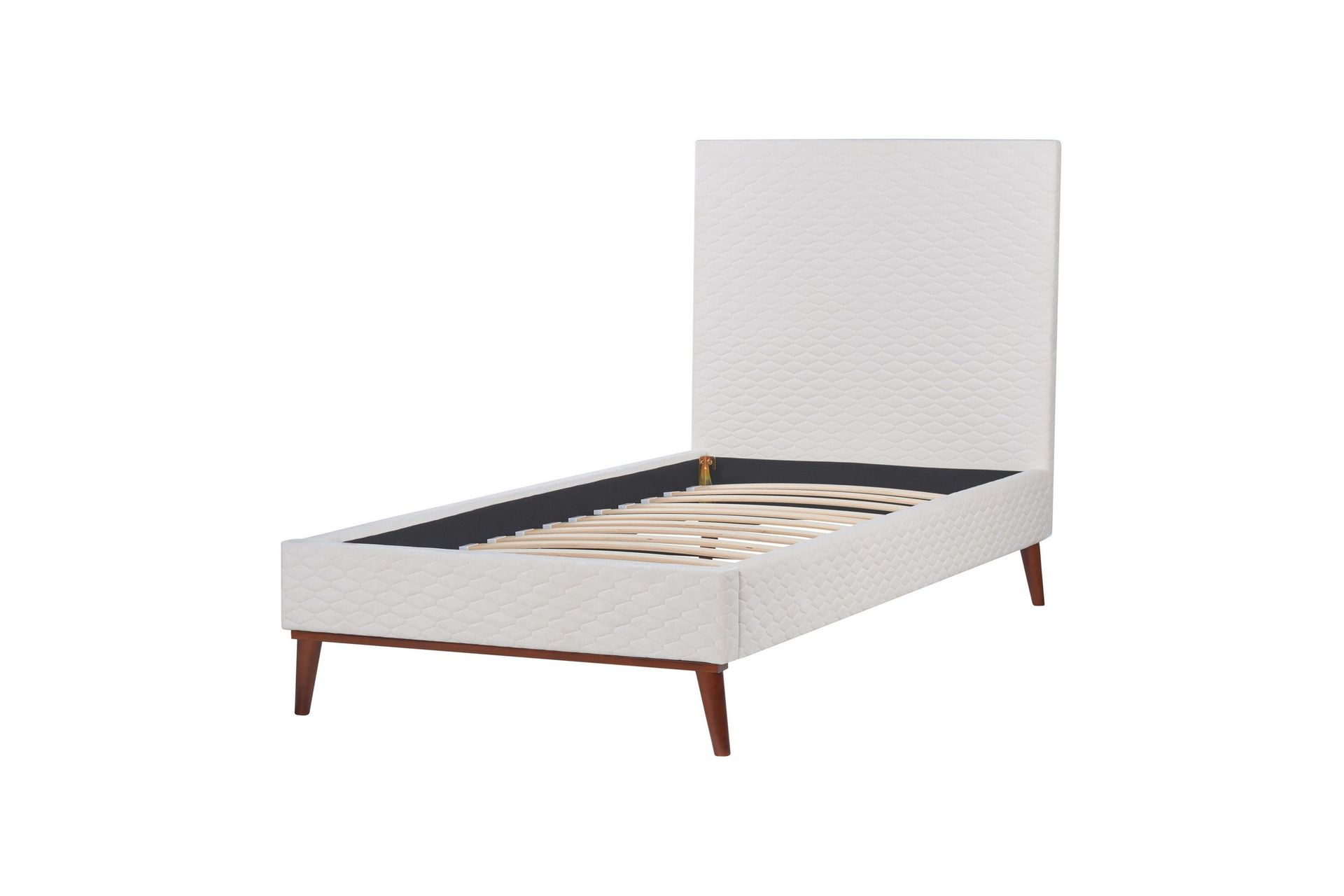 Braydon S&auml;ngram 90x200 cm - Vit/M&ouml;rkt tr&auml;