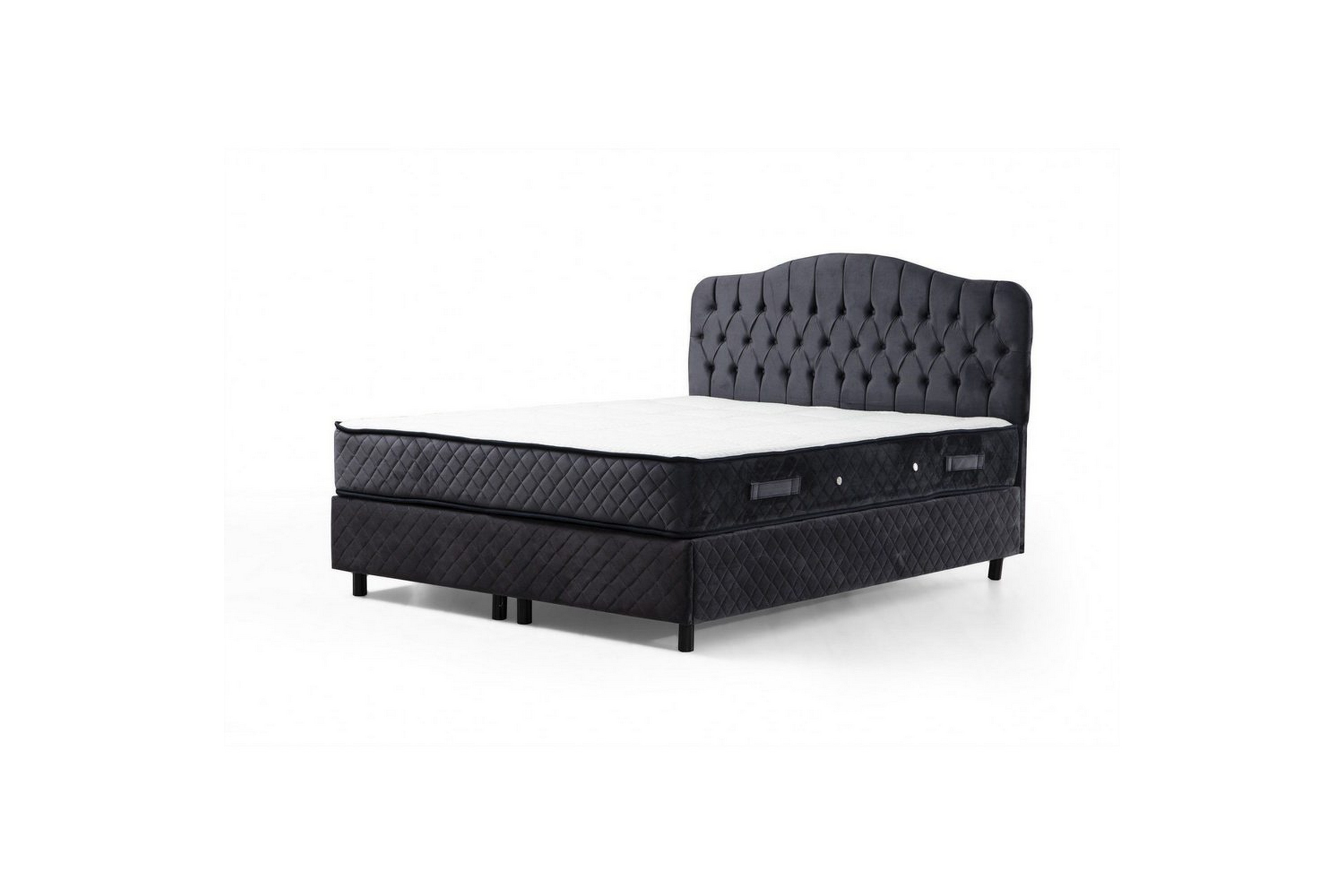 dubbelmadrass, bas & huvudgavel subato set antracit - 160 x 125 x 200 cm