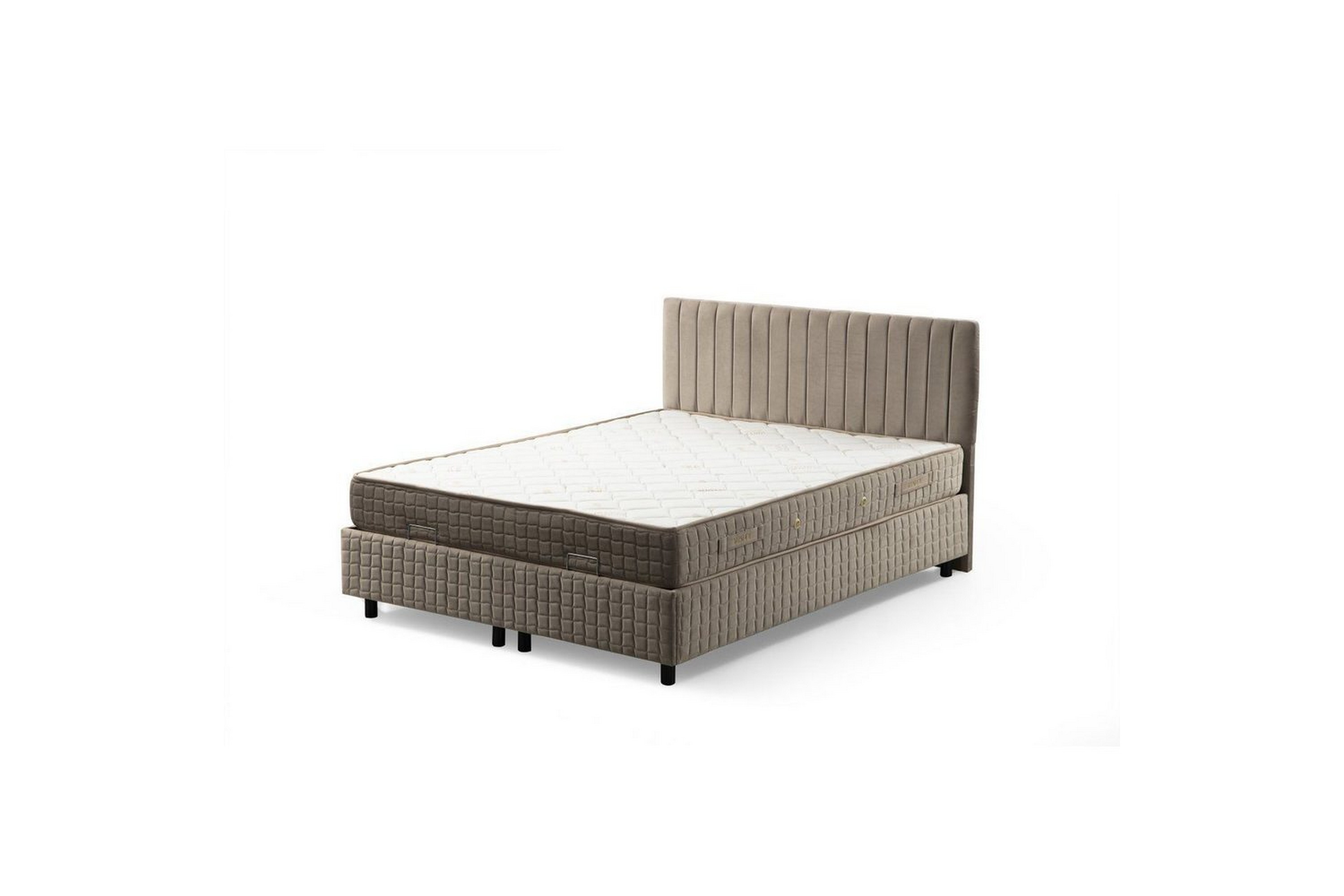 dubbelmadrass, bas & huvudgavel sudamal set brun - 160 x 114 x 200 cm