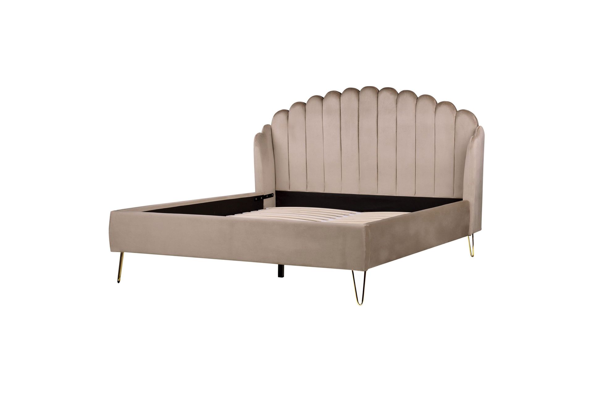 Dubbels&auml;ng 160 x 200 cm sammet taupe AMBILLOU -